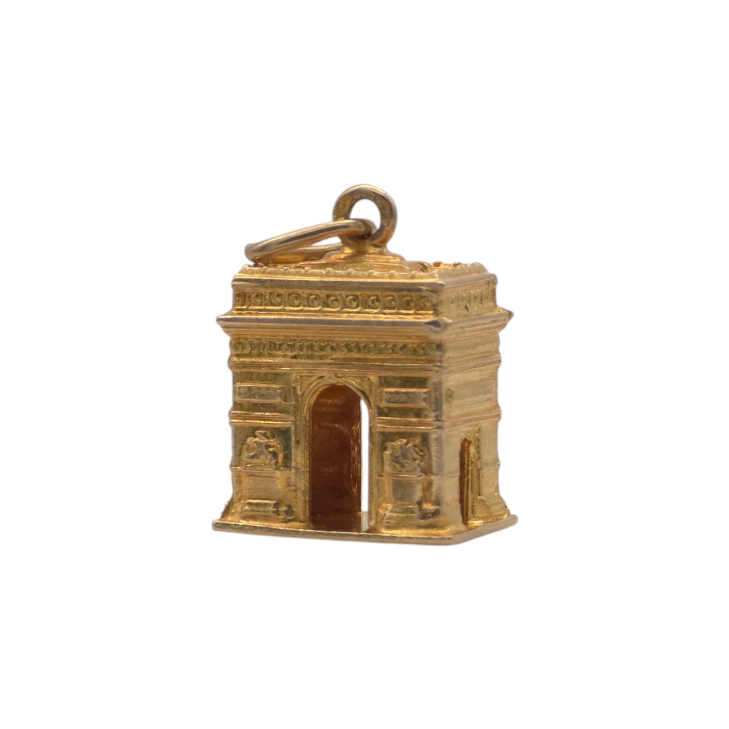 18ct 750 Yellow Gold Arc De Triomphe Charm L 1.1 cm 1.9 g.