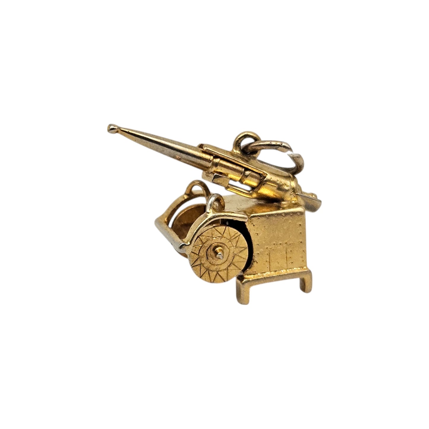 Rare 18ct Yellow Gold Artillery Gun c.1940's L 1.6 cm 2.2 g.