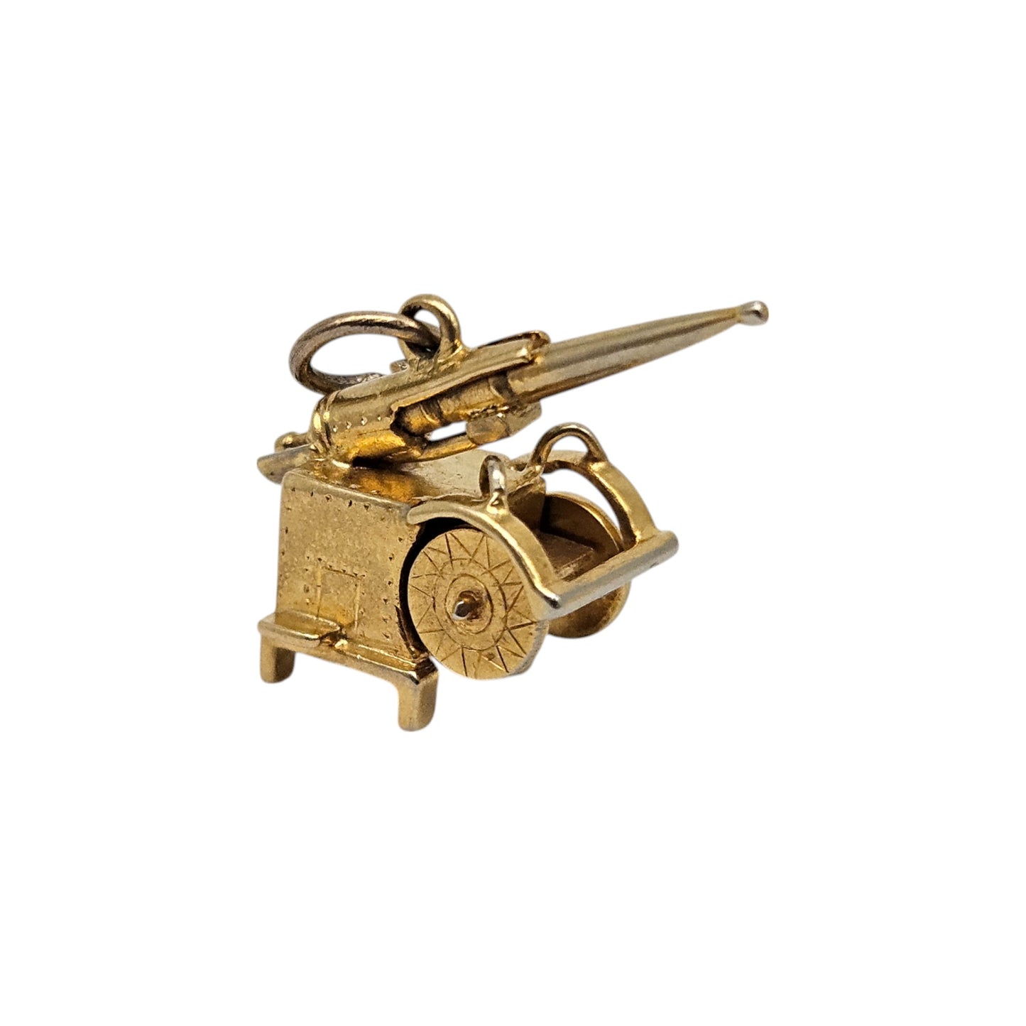 Rare 18ct Yellow Gold Artillery Gun c.1940's L 1.6 cm 2.2 g.