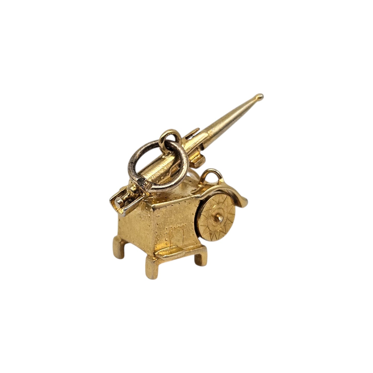 Rare 18ct Yellow Gold Artillery Gun c.1940's L 1.6 cm 2.2 g.