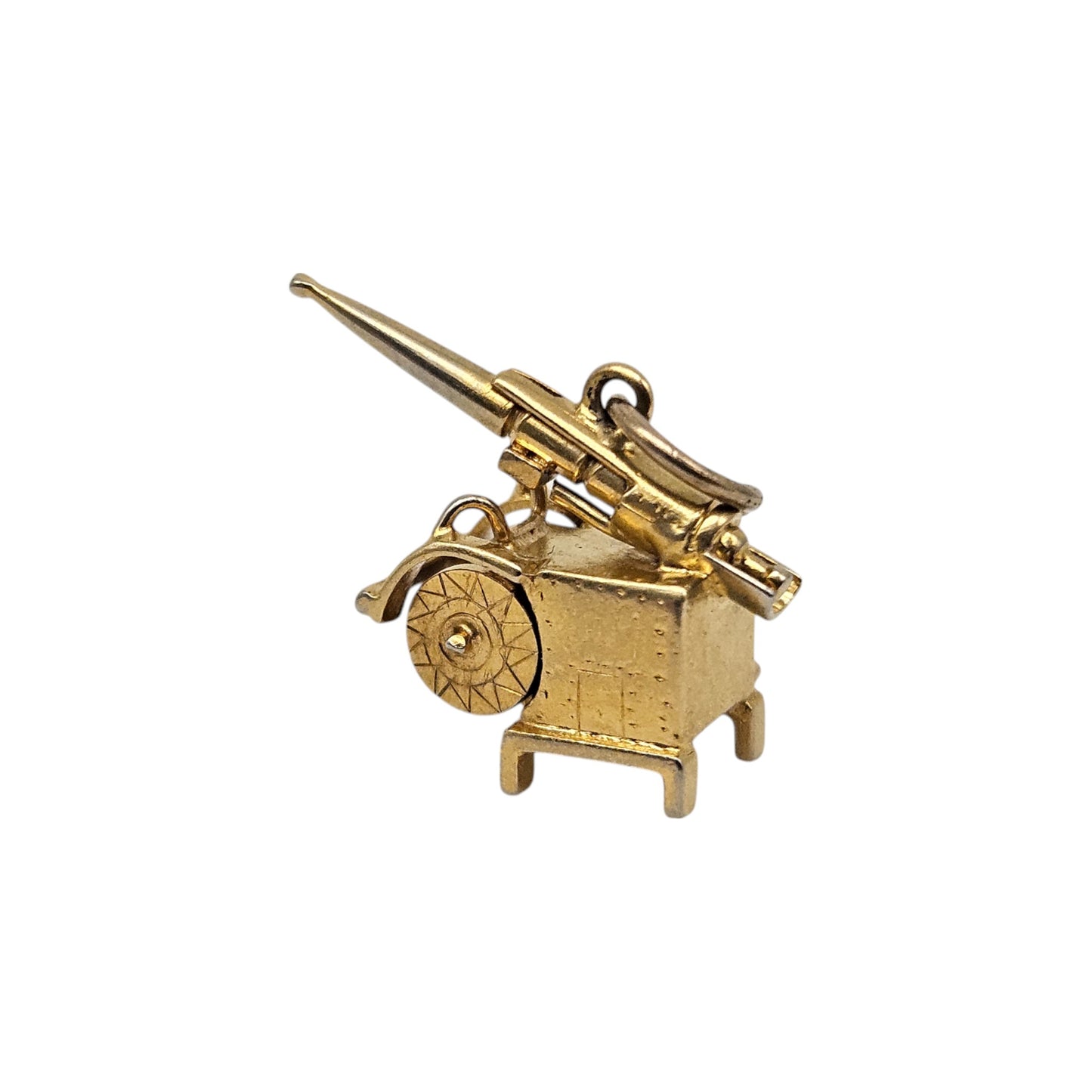 Rare 18ct Yellow Gold Artillery Gun c.1940's L 1.6 cm 2.2 g.
