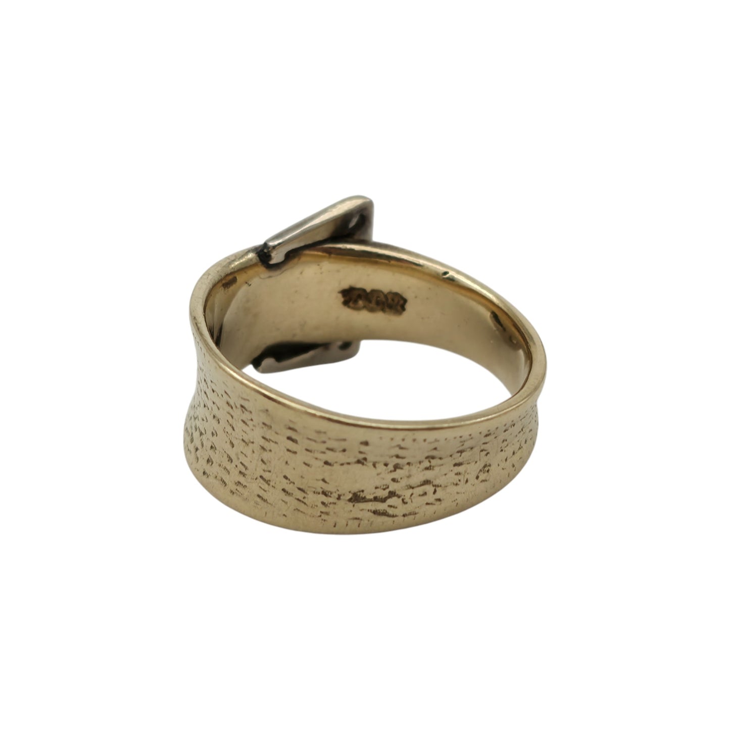 18ct 750 Yellow Gold Buckle Ring With Diamonds 1971 Size N 1/2 5.7 g.