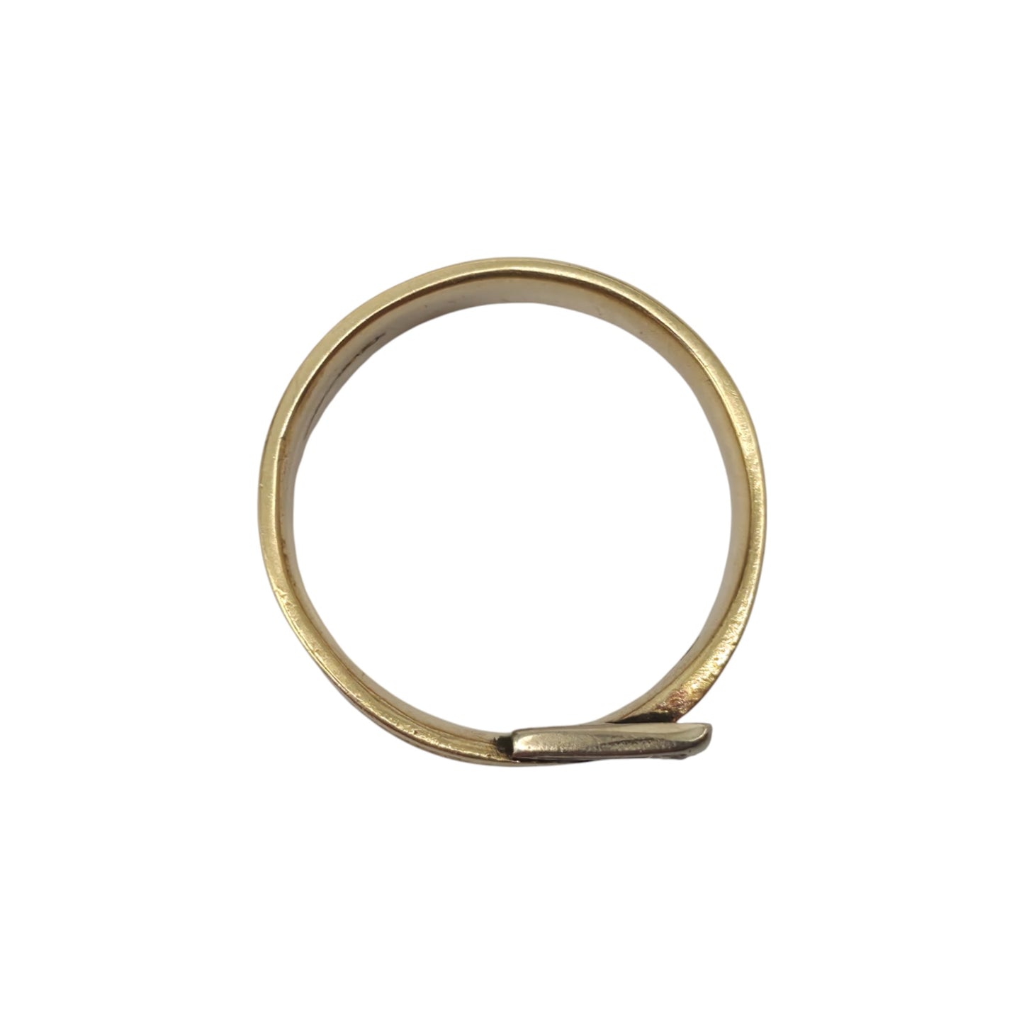 18ct 750 Yellow Gold Buckle Ring With Diamonds 1971 Size N 1/2 5.7 g.