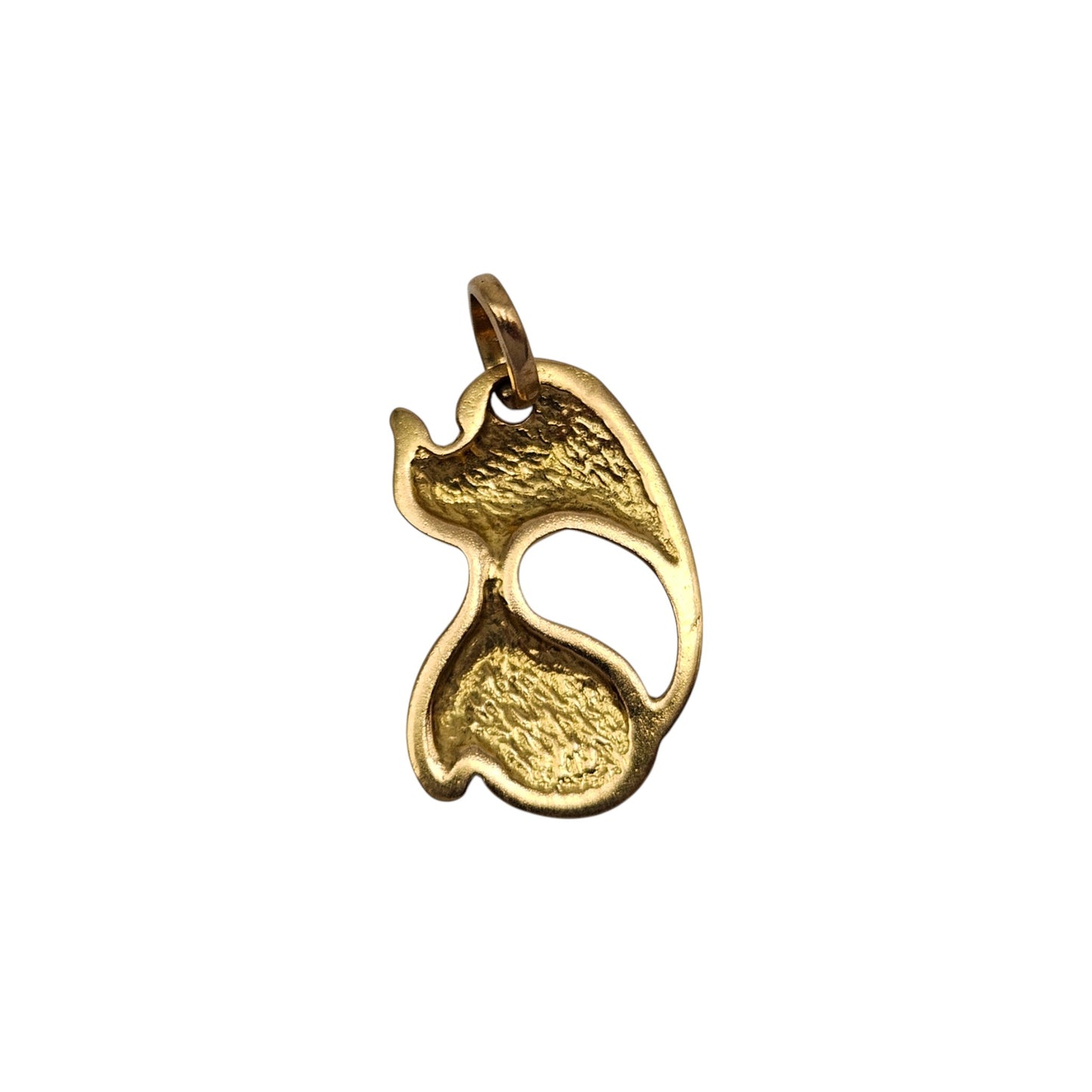18ct Yellow Gold & Enamel Cat Pendant L 2.7 cm 3.0 g.
