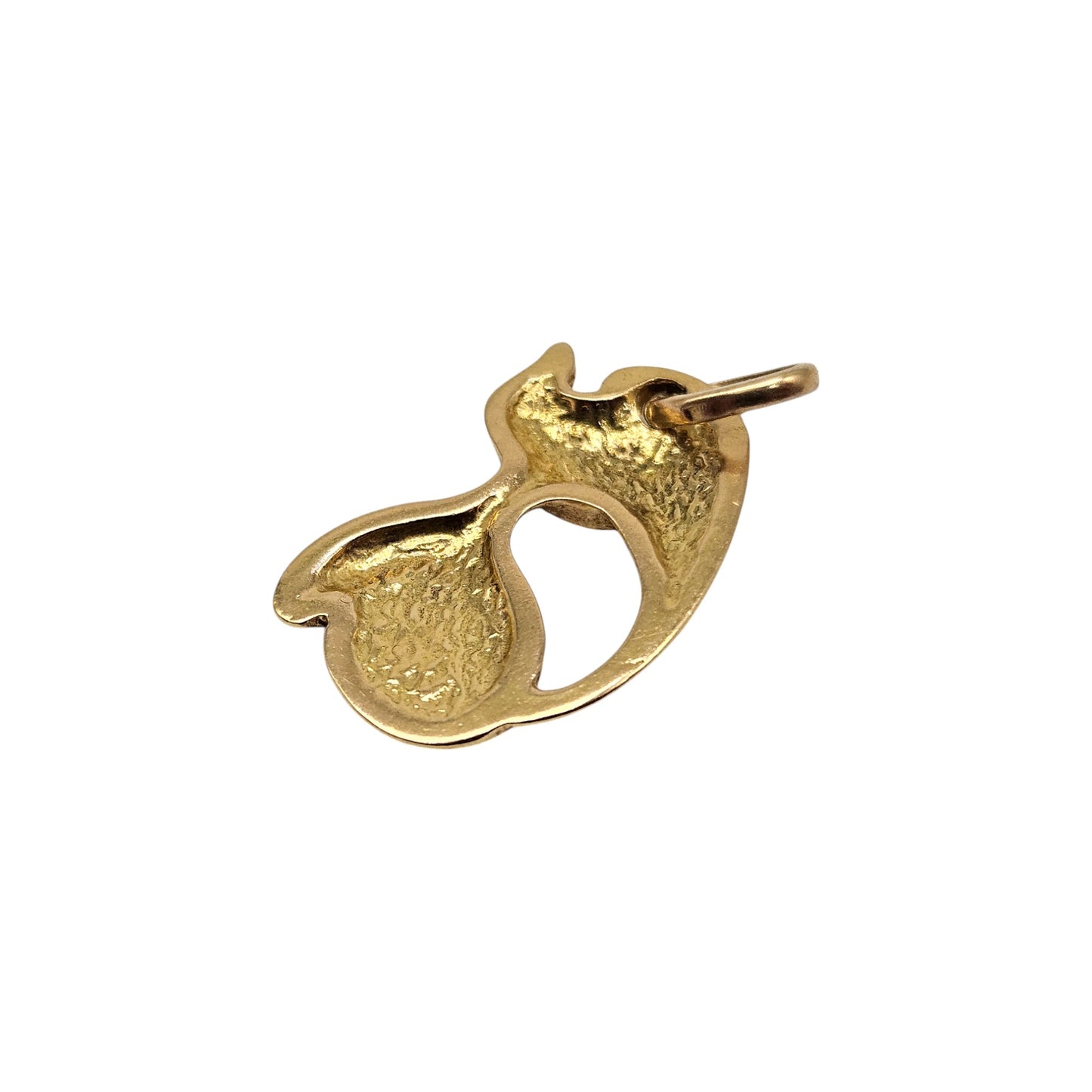18ct Yellow Gold & Enamel Cat Pendant L 2.7 cm 3.0 g.