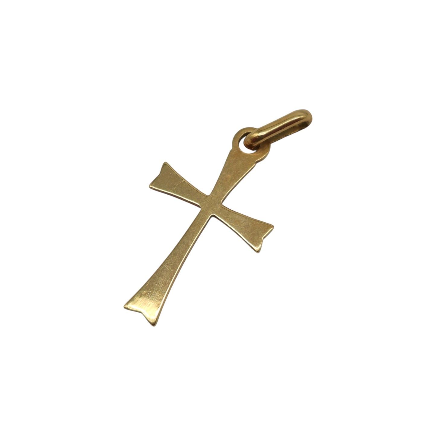 18ct 750 Yellow Gold Cross Pendant L 2.5 cm 0.7 g.
