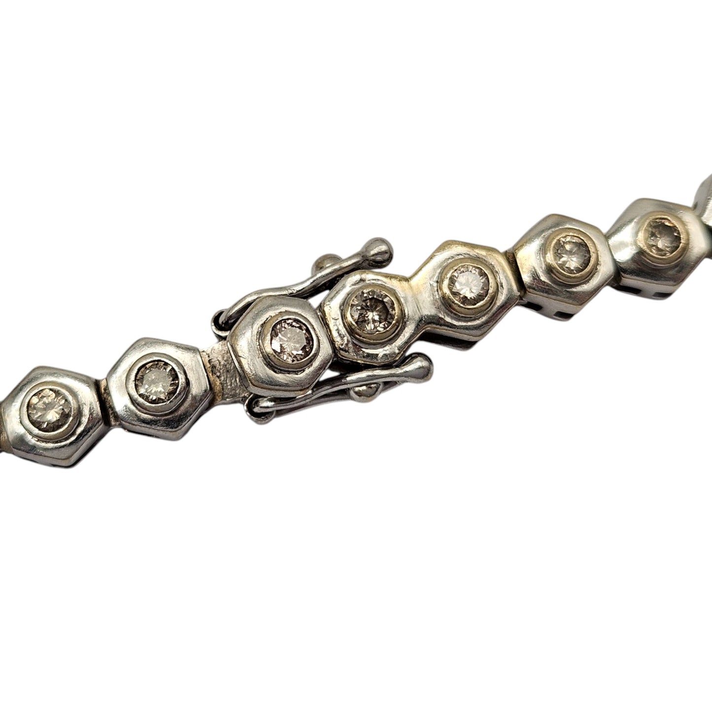 Ladies 18ct 750 White Gold Diamond Bracelet L 18.7 cm 23.3 g.