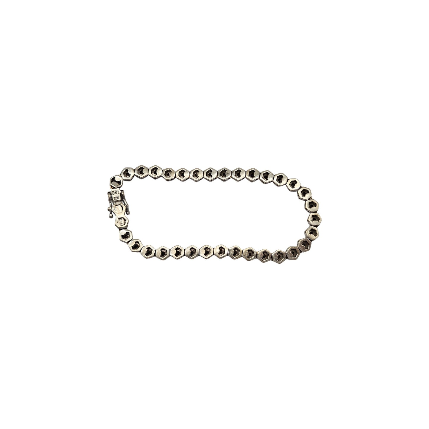 Ladies 18ct 750 White Gold Diamond Bracelet L 18.7 cm 23.3 g.