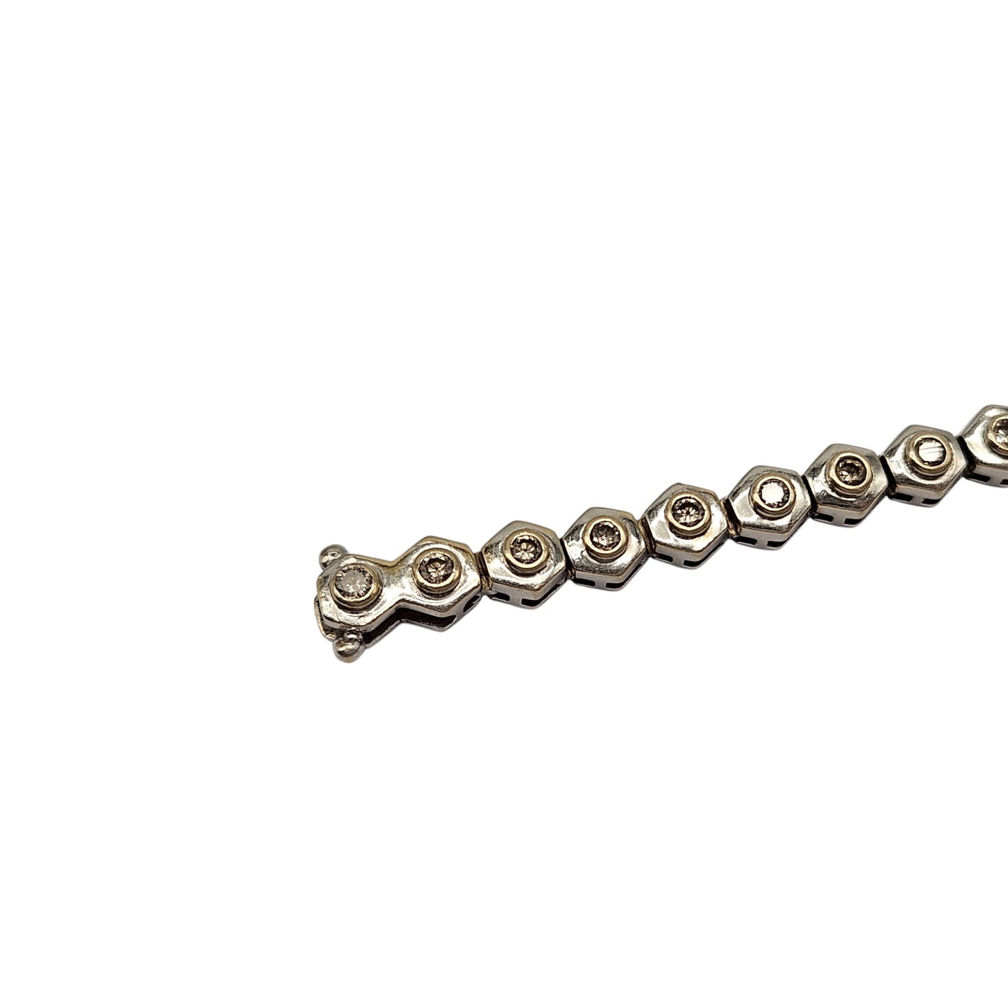 Ladies 18ct 750 White Gold Diamond Bracelet L 18.7 cm 23.3 g.