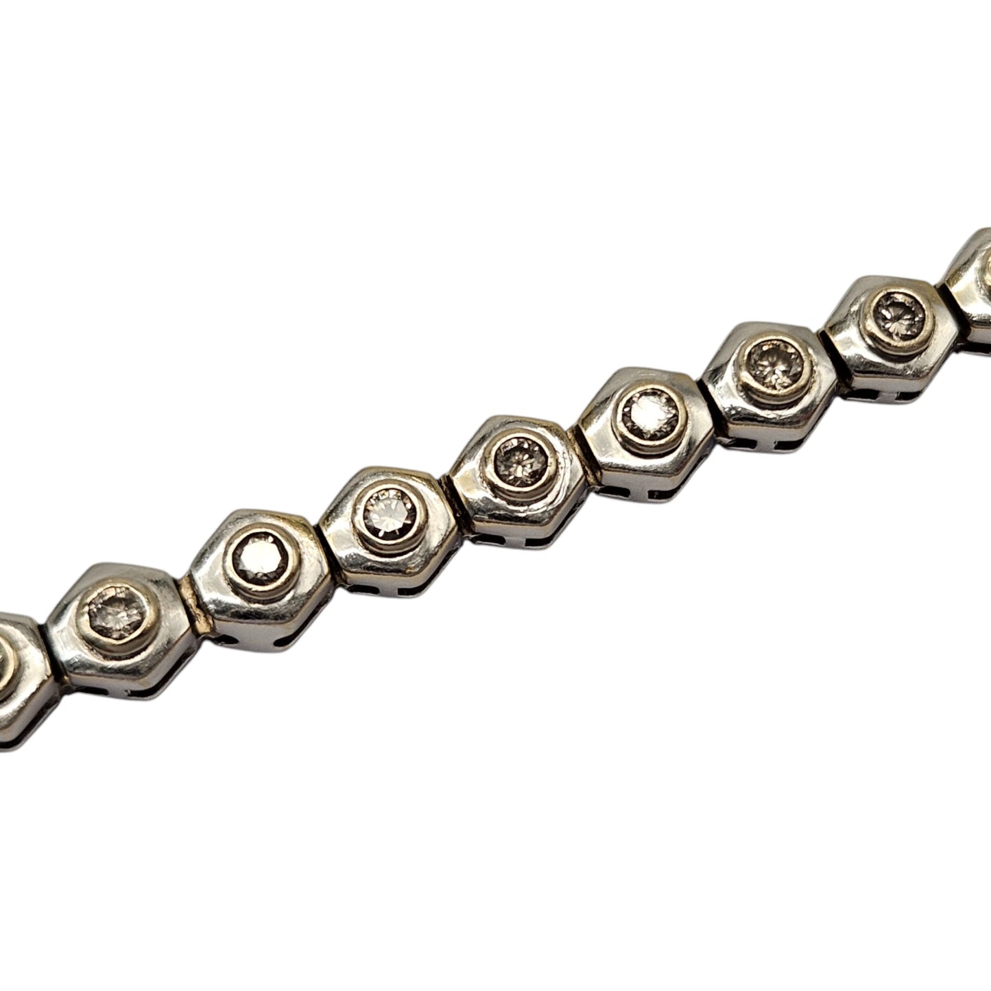 Ladies 18ct 750 White Gold Diamond Bracelet L 18.7 cm 23.3 g.
