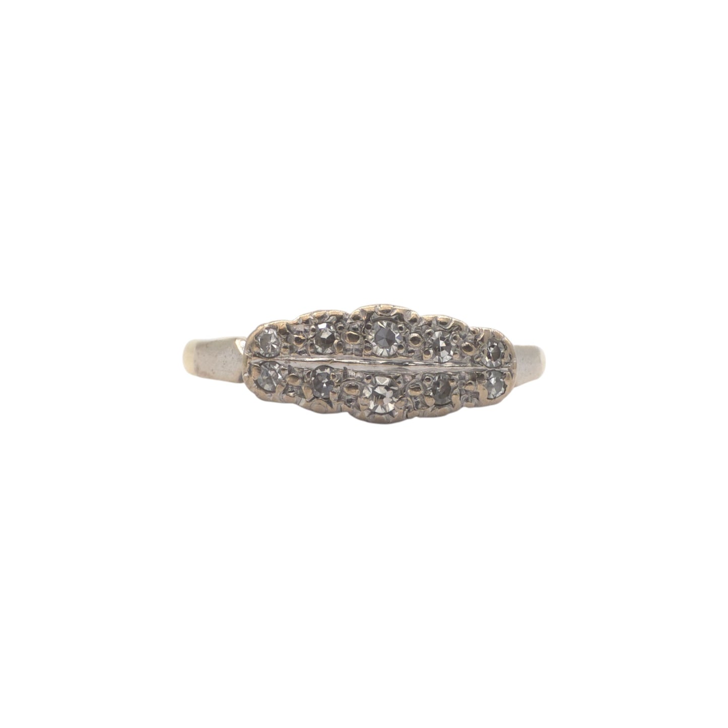 18ct gold Two Row Diamond Ring