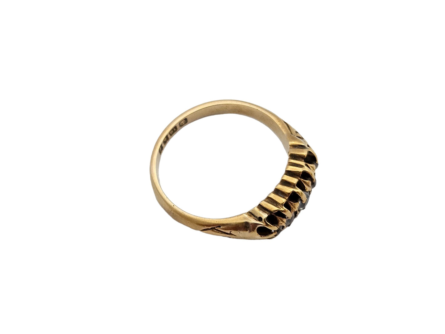 Antique 18ct 750 Yellow Gold Five-Stone Diamond Ring 1921 3.7 g.