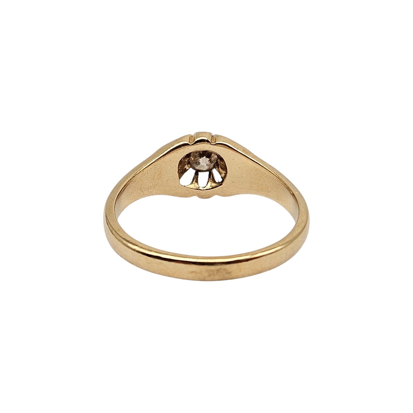 Antique 18ct 750 Yellow Gold Solitaire Diamond Ring 1911 Size R, 4.7 g.
