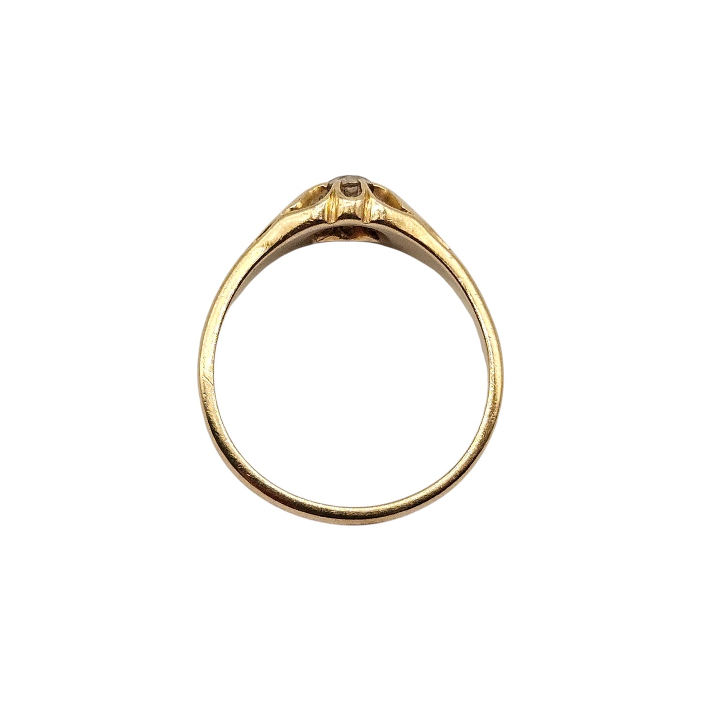 Antique 18ct 750 Yellow Gold Solitaire Diamond Ring 1911 Size R, 4.7 g.