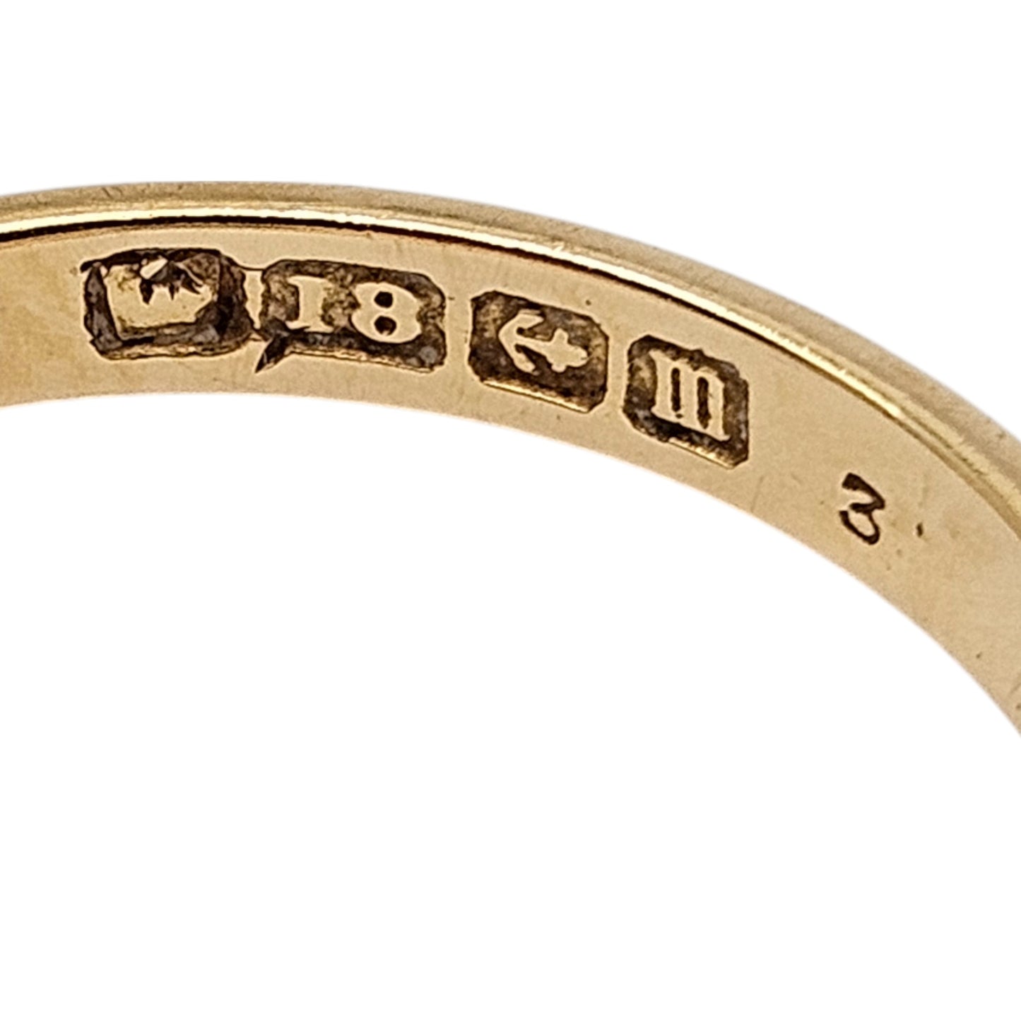 Antique 18ct 750 Yellow Gold Solitaire Diamond Ring 1911 Size R, 4.7 g.