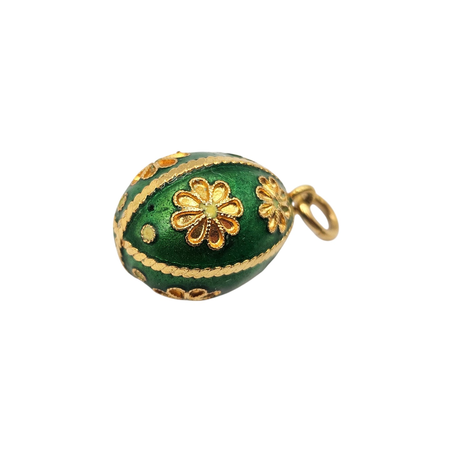 18ct Yellow Gold & Enamel Egg Charm L 1.6 cm 3.4 g.