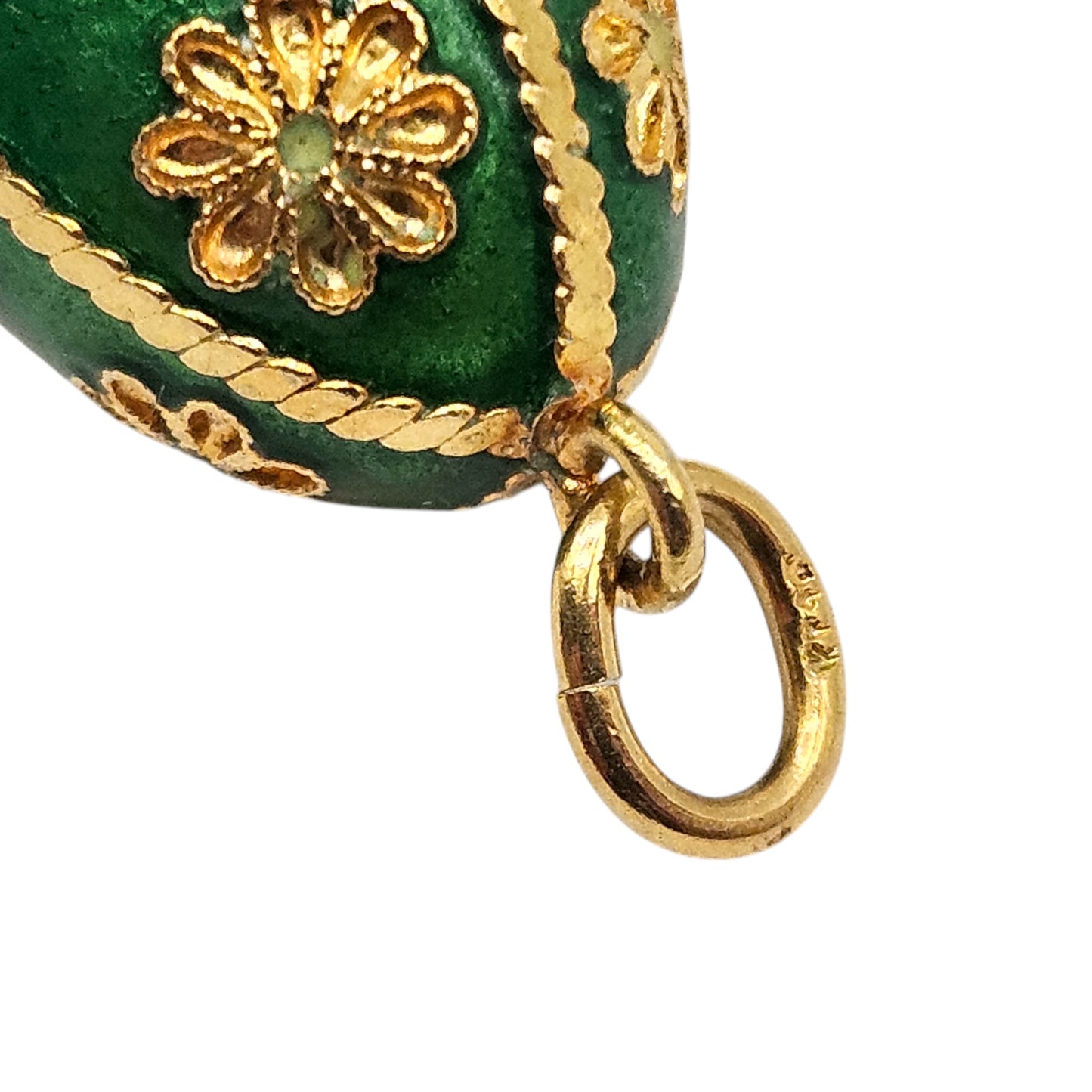 18ct Yellow Gold & Enamel Egg Charm L 1.6 cm 3.4 g.