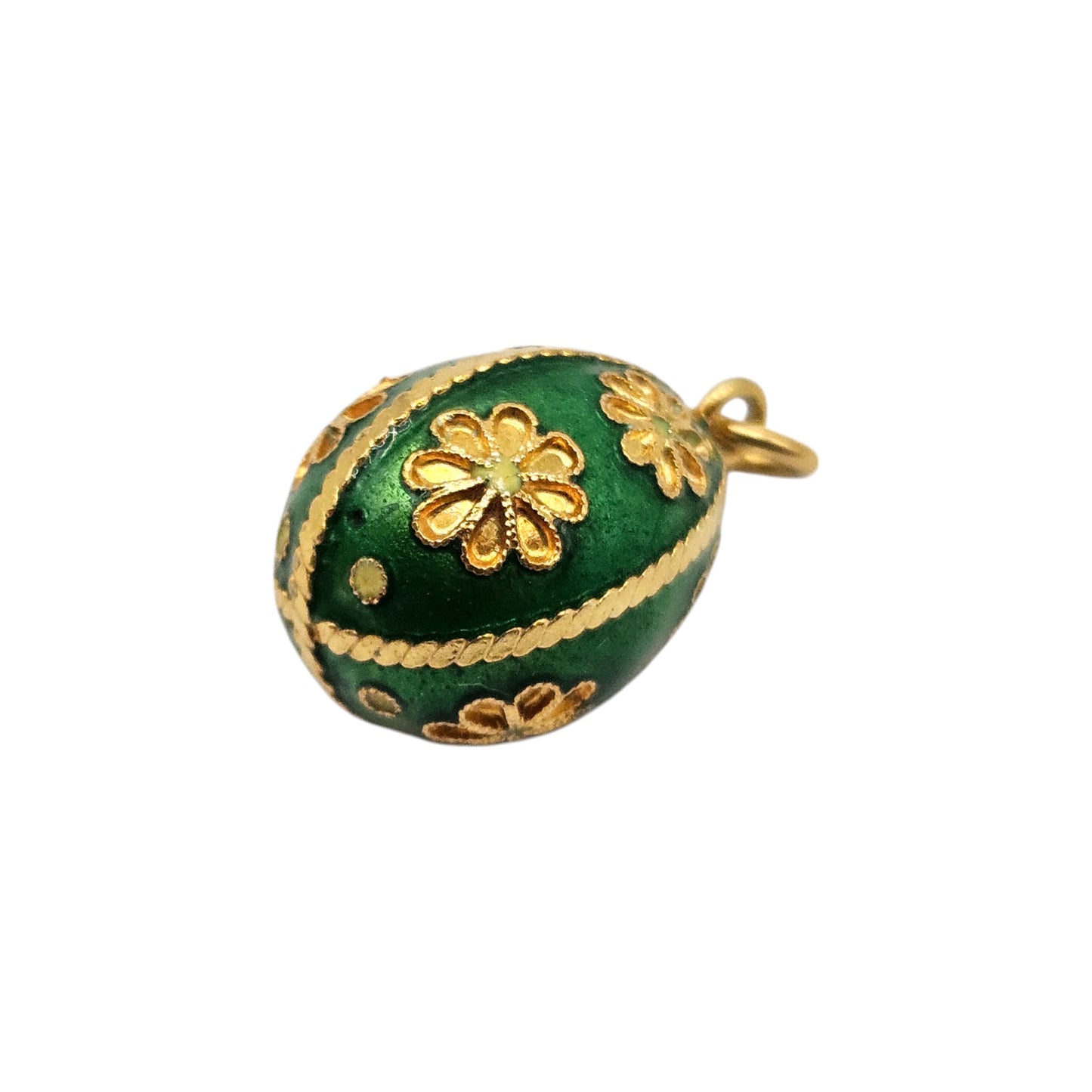 18ct Yellow Gold & Enamel Egg Charm L 1.6 cm 3.4 g.