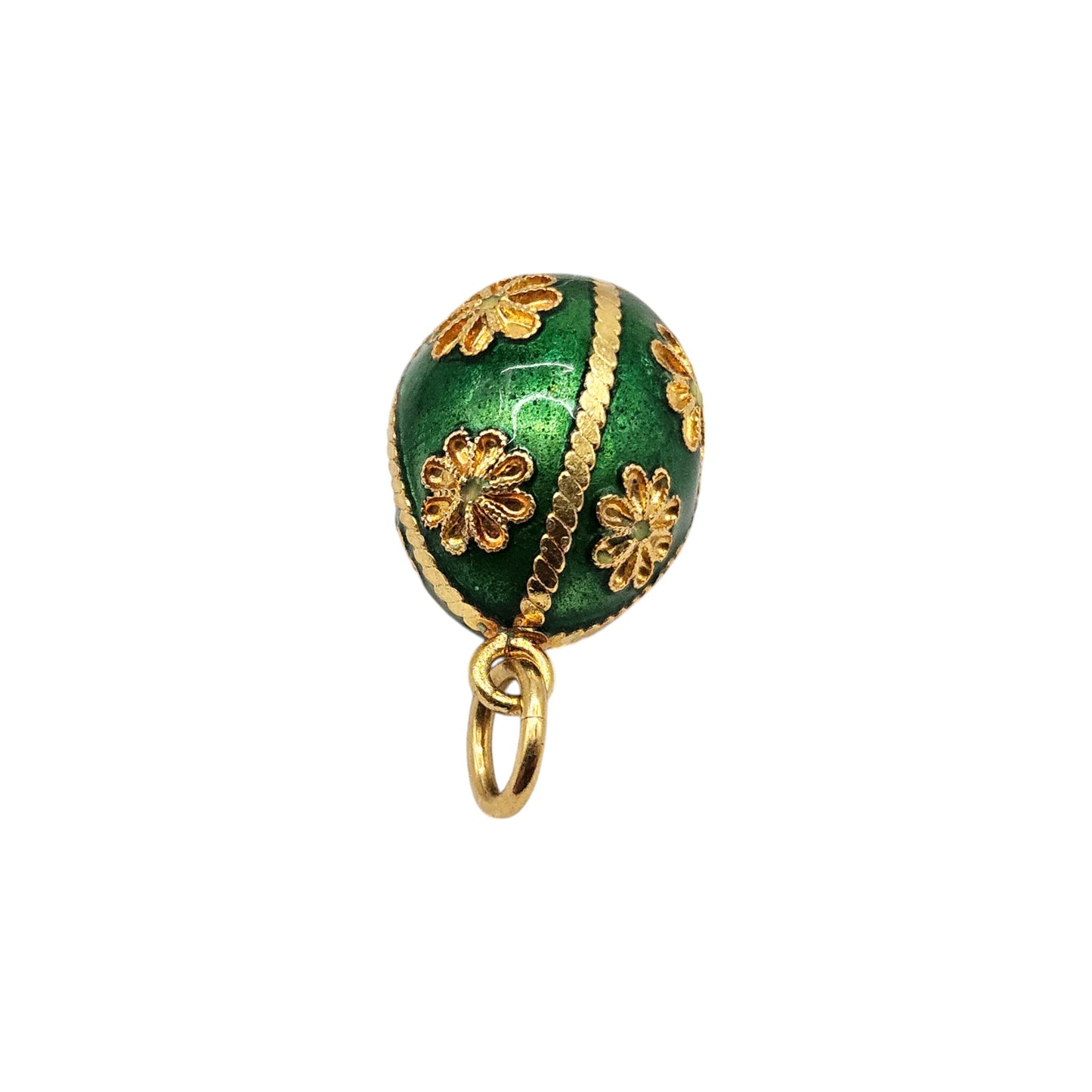 18ct Yellow Gold & Enamel Egg Charm L 1.6 cm 3.4 g.