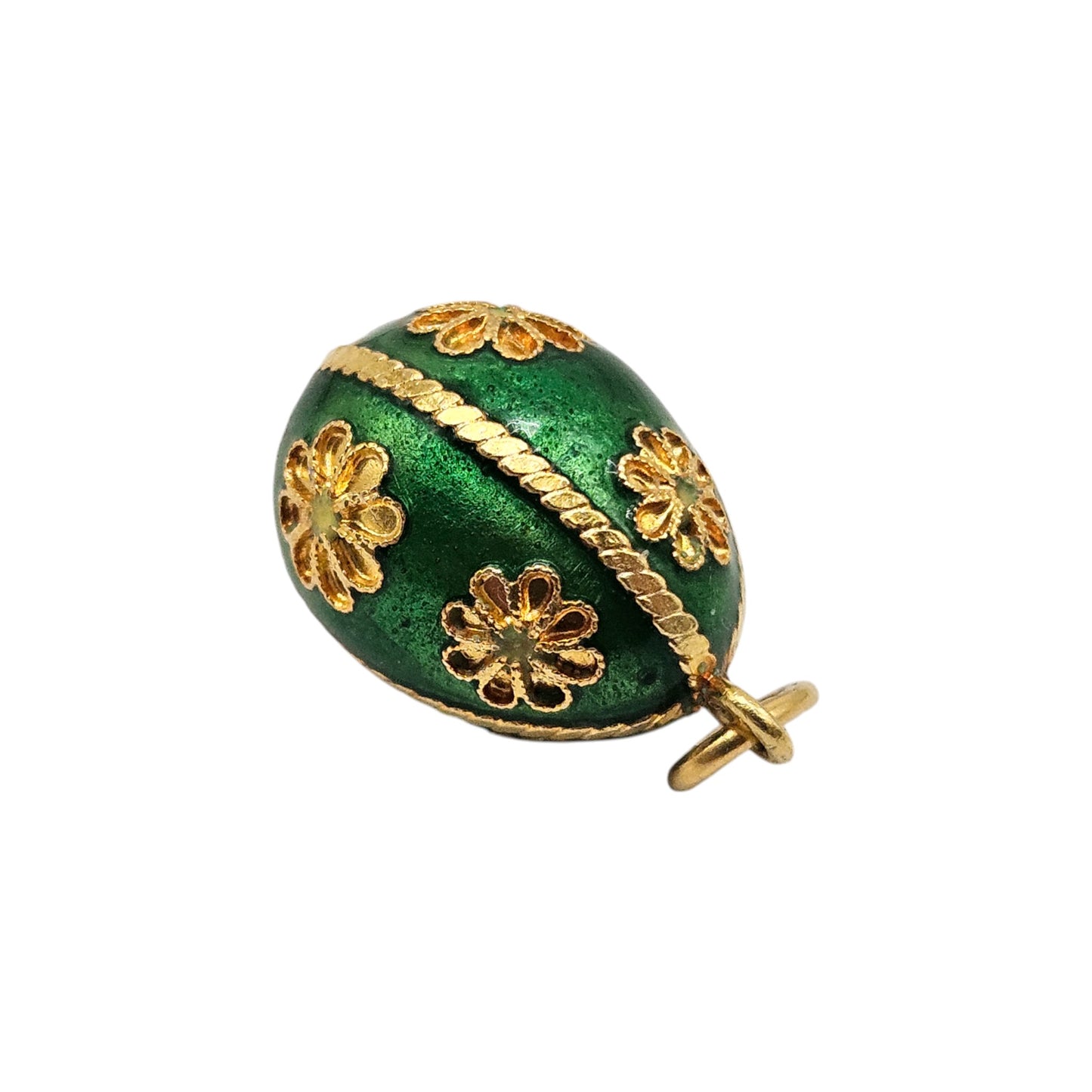 18ct Yellow Gold & Enamel Egg Charm L 1.6 cm 3.4 g.