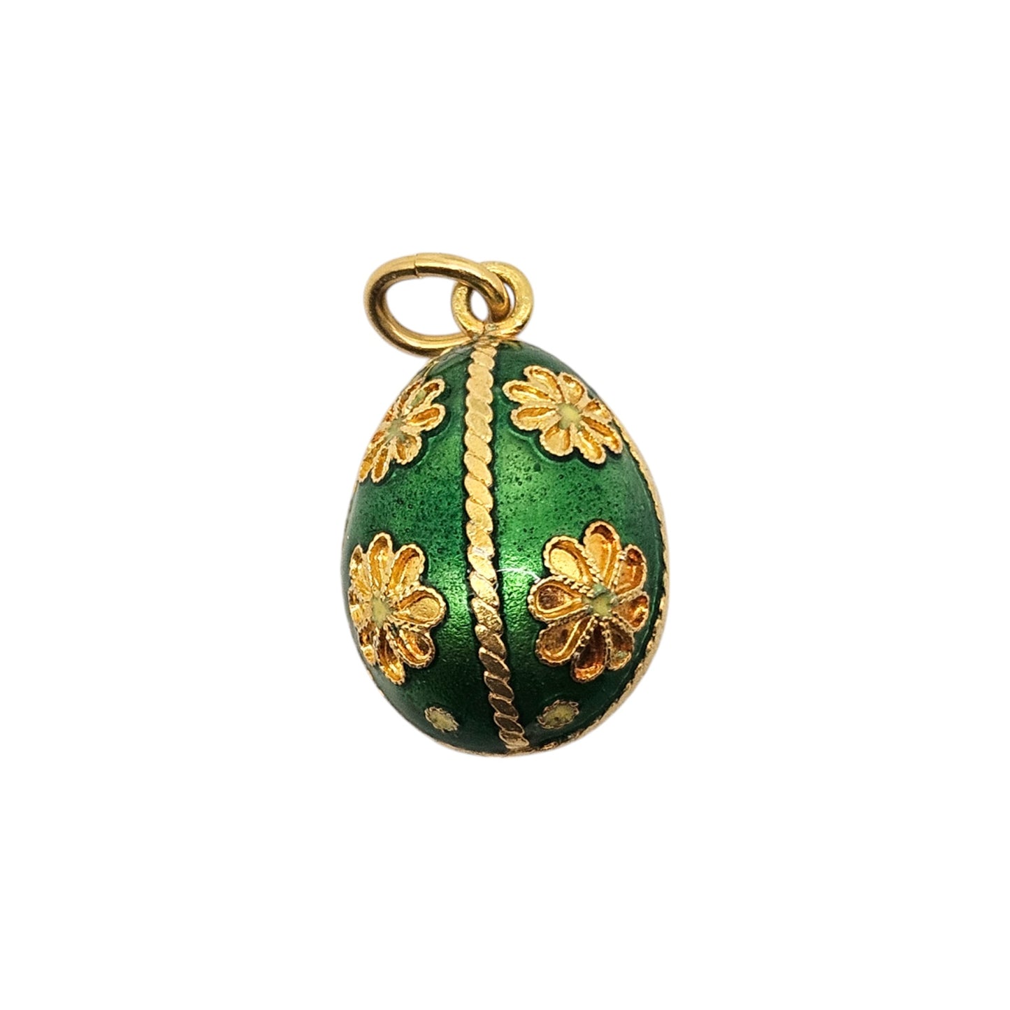 18ct Yellow Gold & Enamel Egg Charm L 1.6 cm 3.4 g.