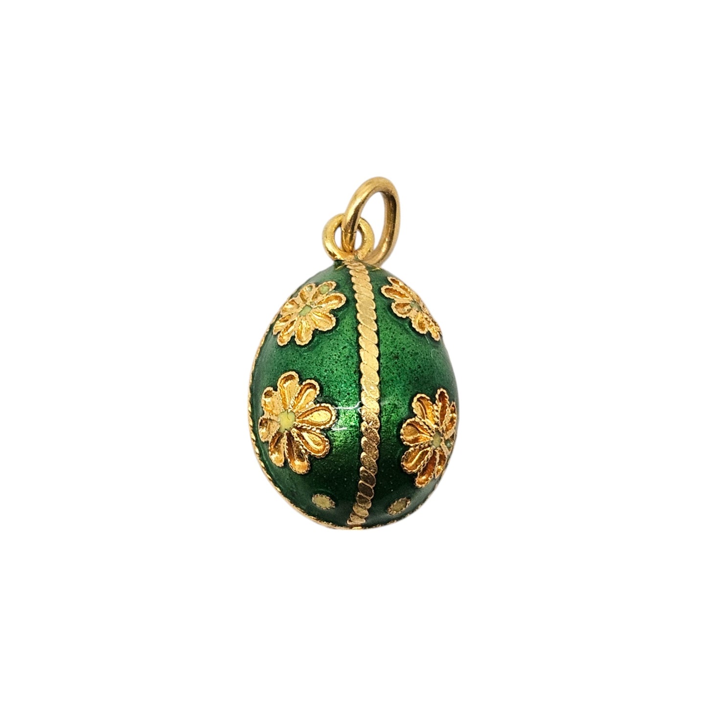 18ct Yellow Gold & Enamel Egg Charm L 1.6 cm 3.4 g.