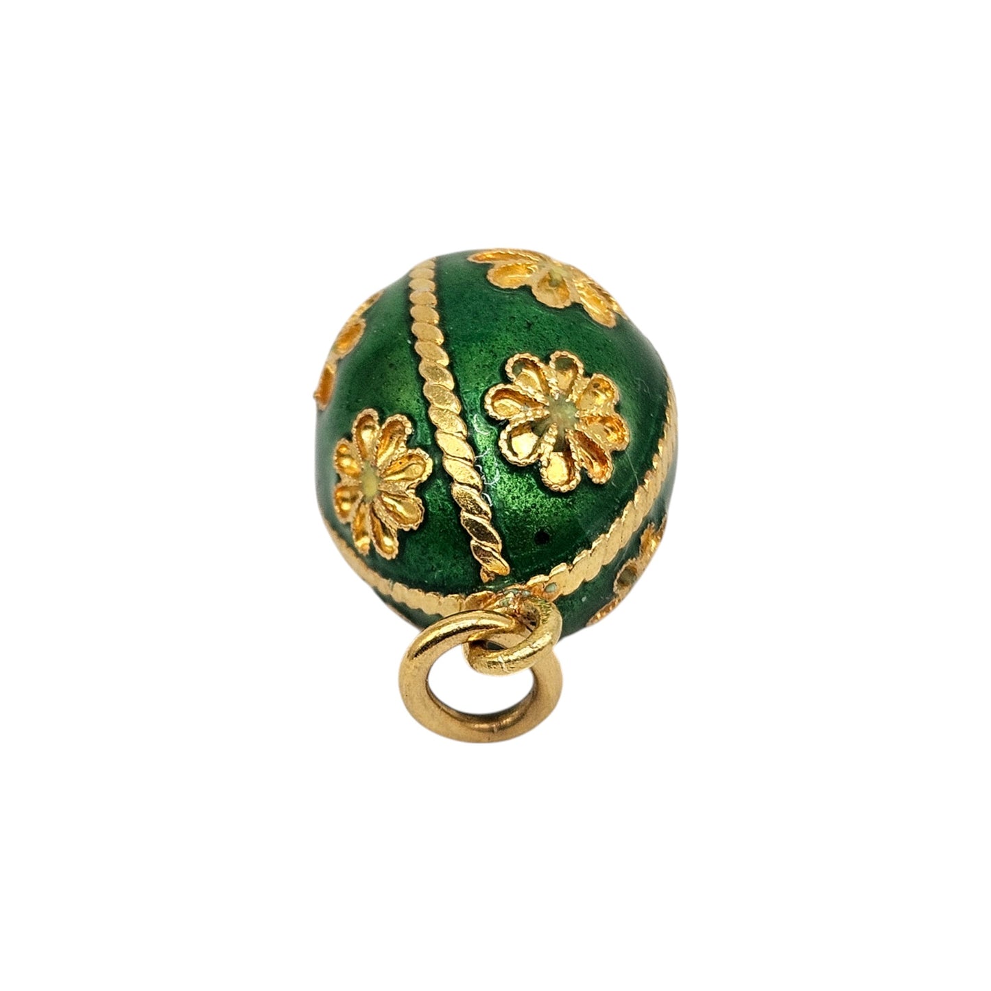18ct Yellow Gold & Enamel Egg Charm L 1.6 cm 3.4 g.