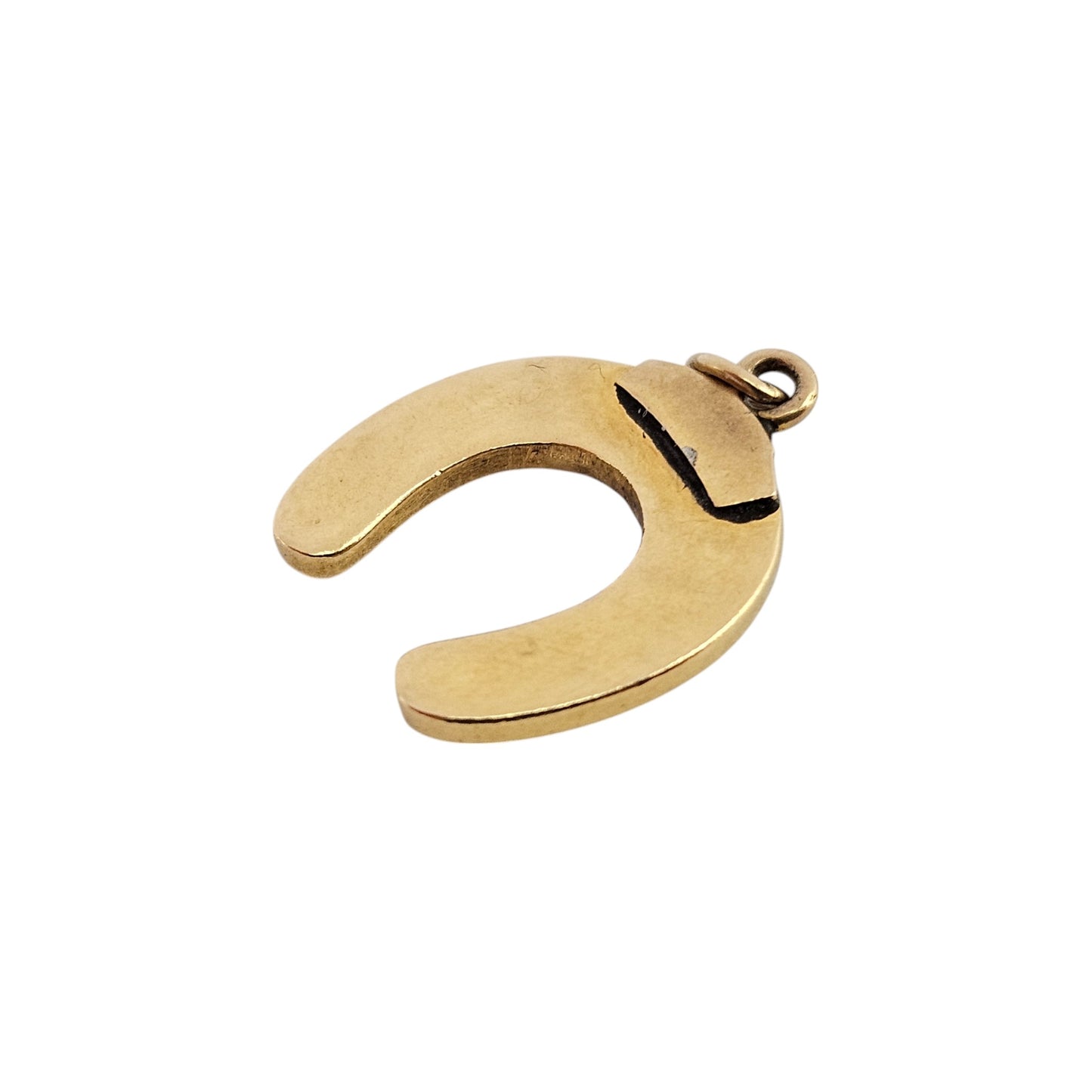 Antique 18ct Yellow Gold & Pearls Horseshoe Charm c.1900 L 1.3 cm 1.7 g.