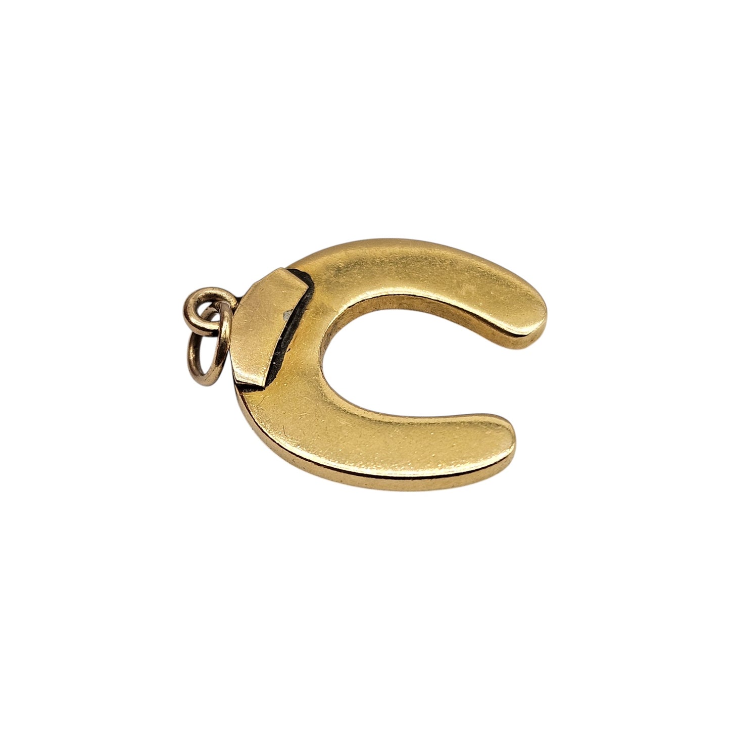 Antique 18ct Yellow Gold & Pearls Horseshoe Charm c.1900 L 1.3 cm 1.7 g.