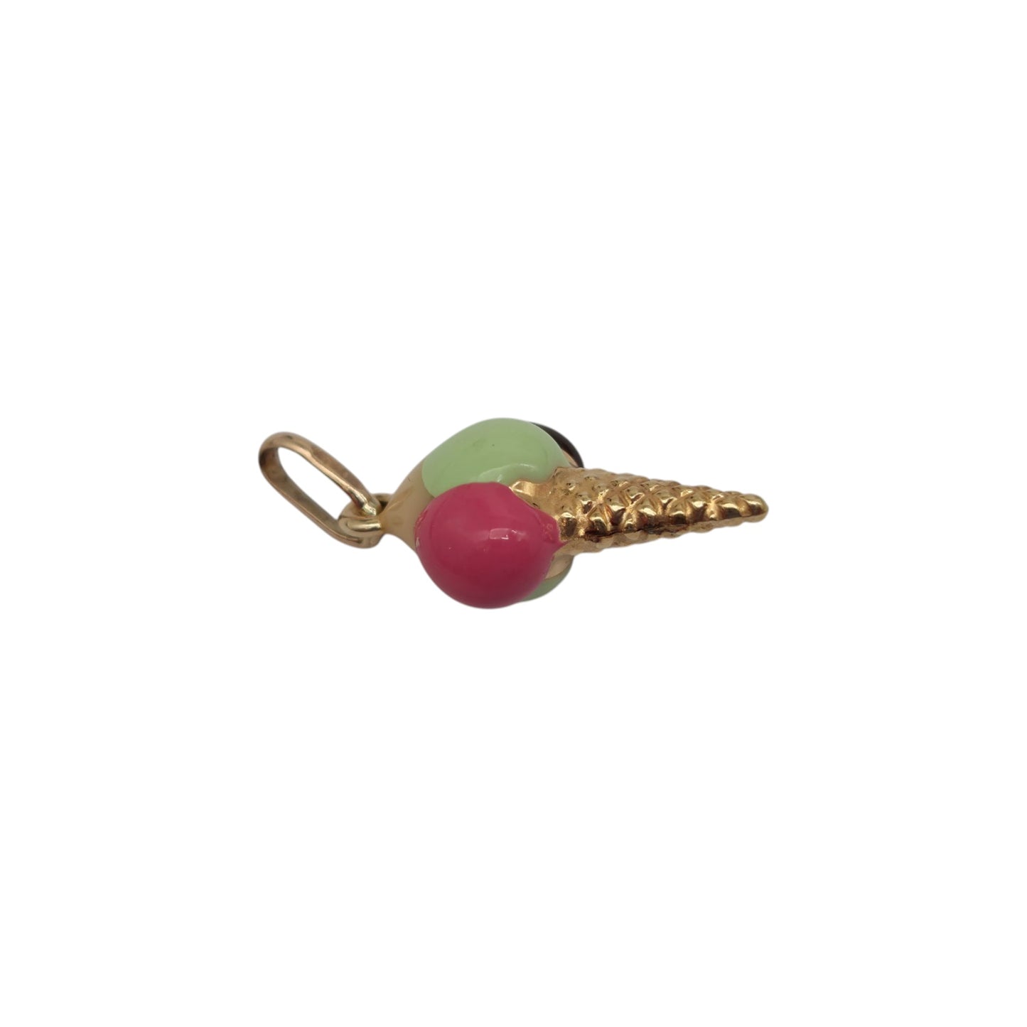 Unoaerre 18ct 750 Yellow Gold & Enamel Ice Cream Charm L 1.7 cm 0.9 g.