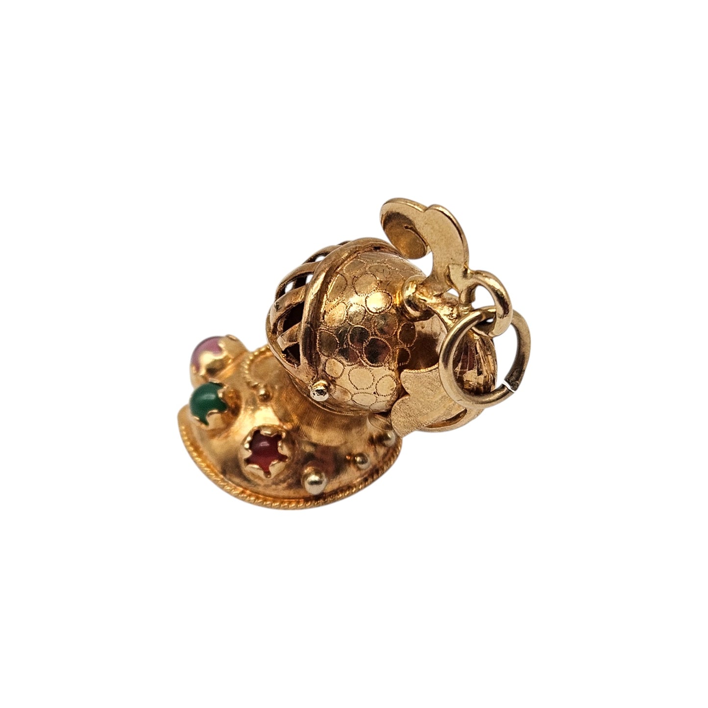 Heavy 18ct Yellow Gold Knight's Helmet Charm L 3.2 cm 6.1 g.