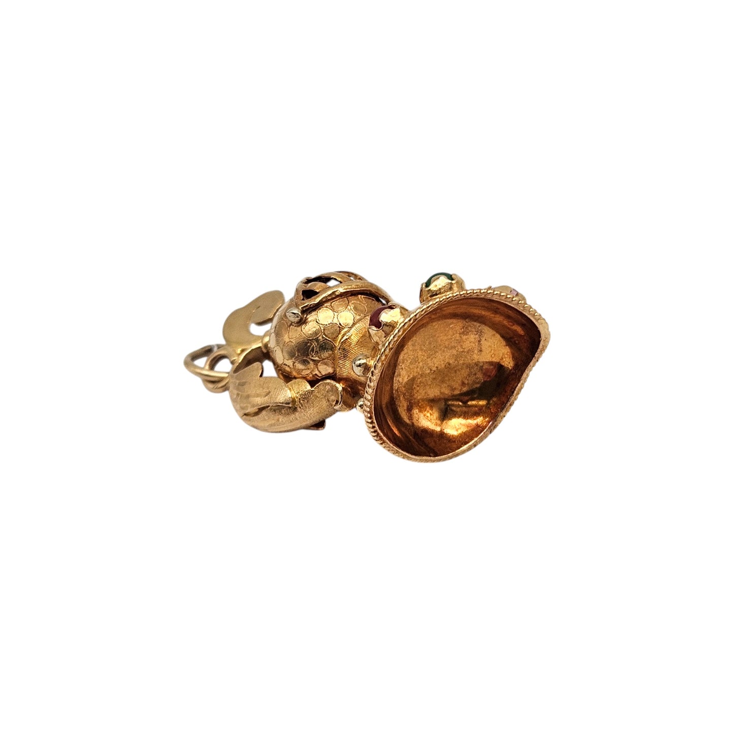 Heavy 18ct Yellow Gold Knight's Helmet Charm L 3.2 cm 6.1 g.