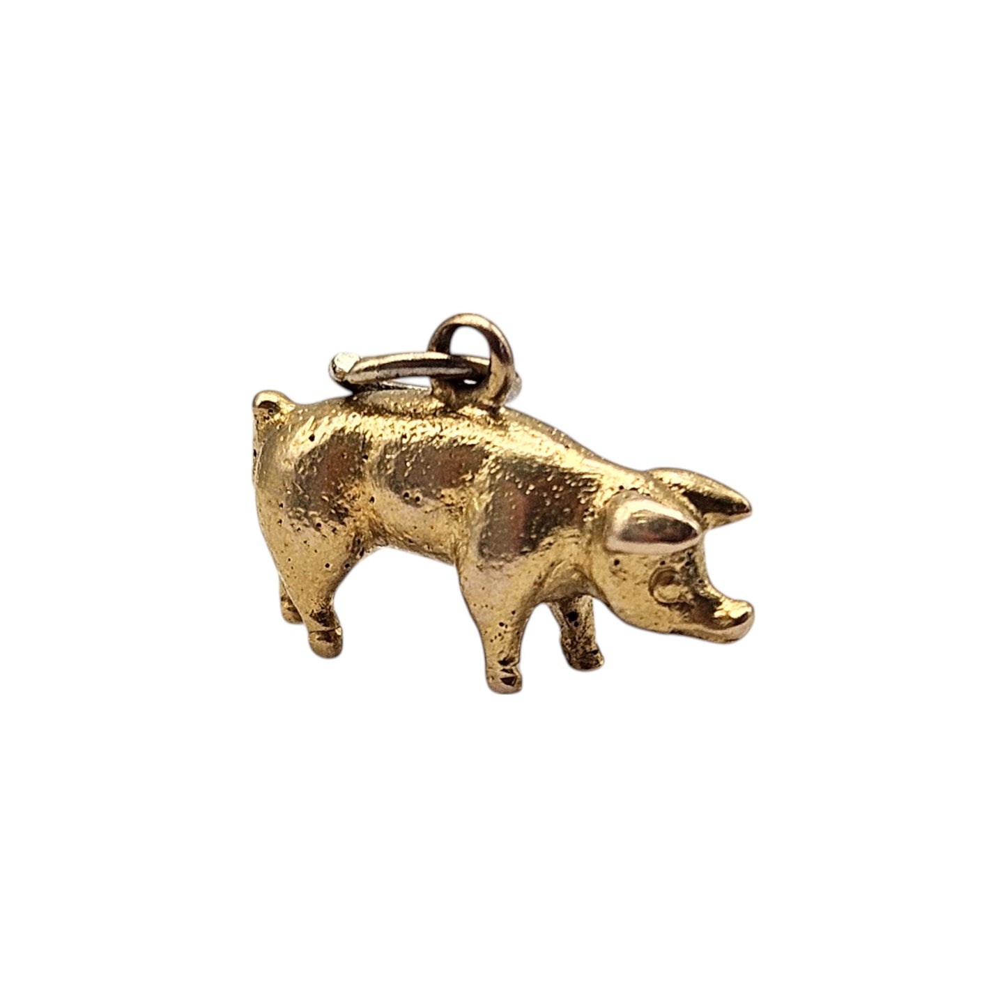 Cast 18ct Yellow Gold Pig Charm L 1.4 cm 2.5 g.