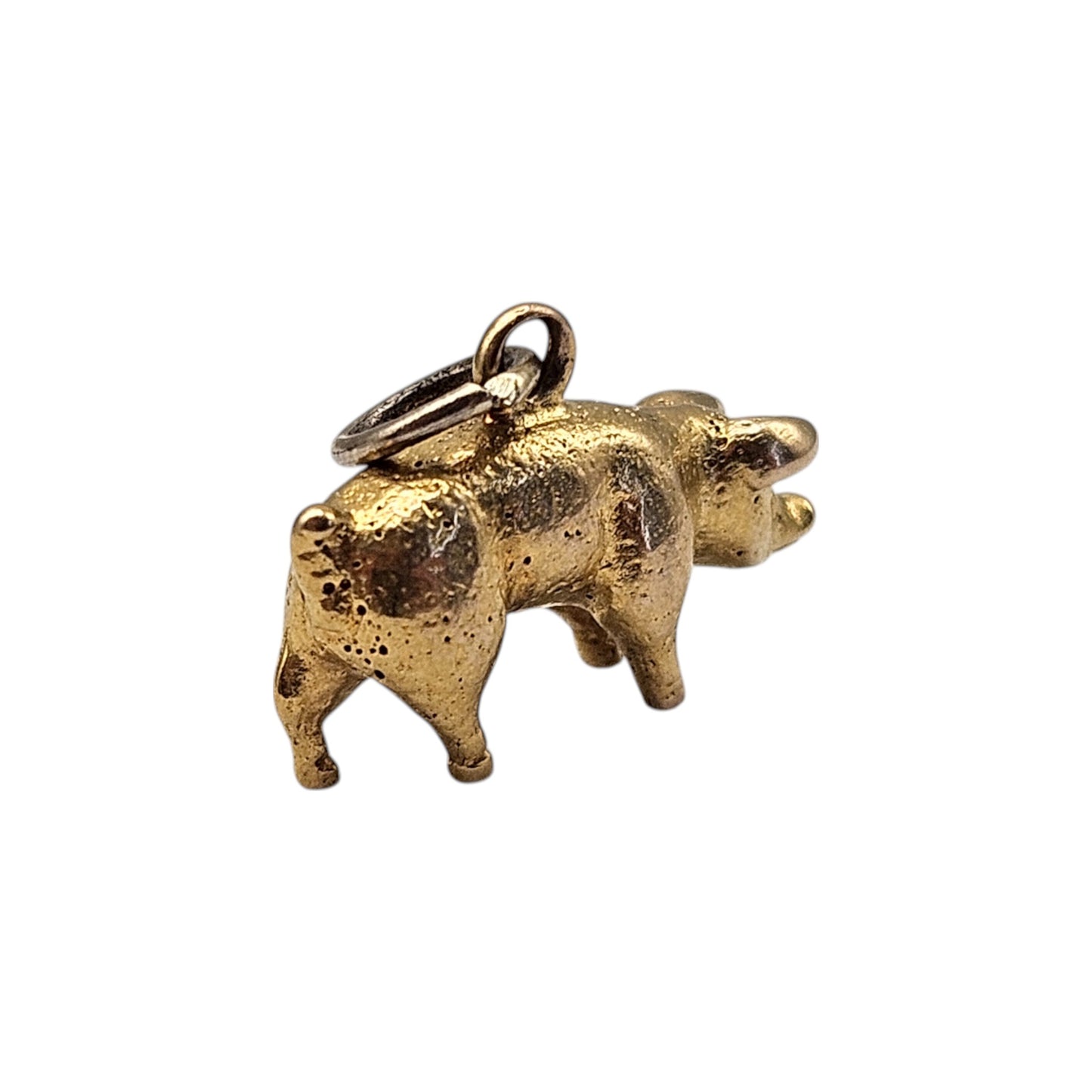 Cast 18ct Yellow Gold Pig Charm L 1.4 cm 2.5 g.