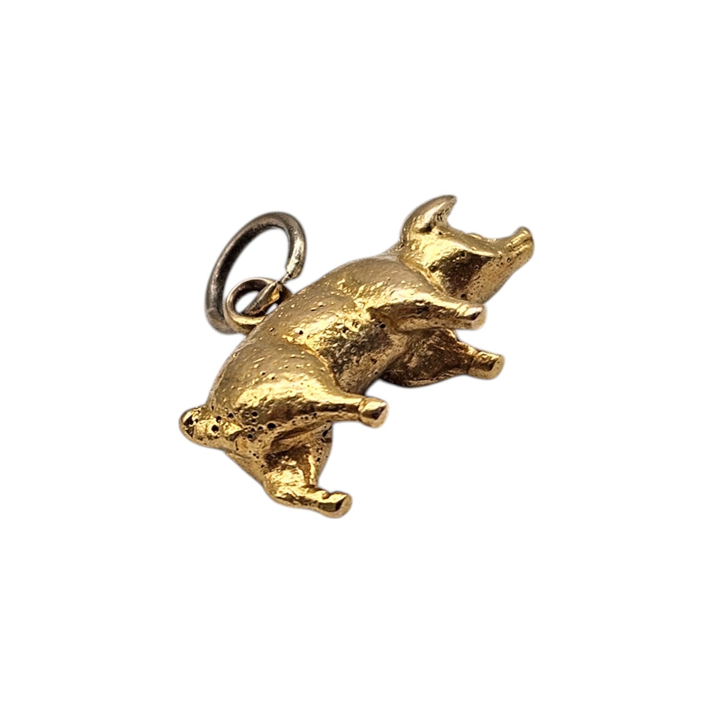 Cast 18ct Yellow Gold Pig Charm L 1.4 cm 2.5 g.