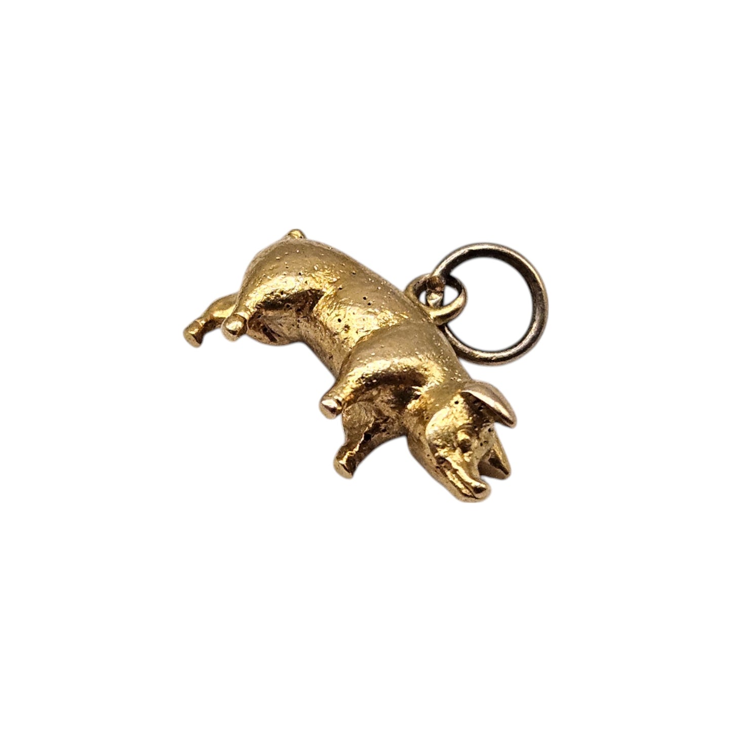 Cast 18ct Yellow Gold Pig Charm L 1.4 cm 2.5 g.
