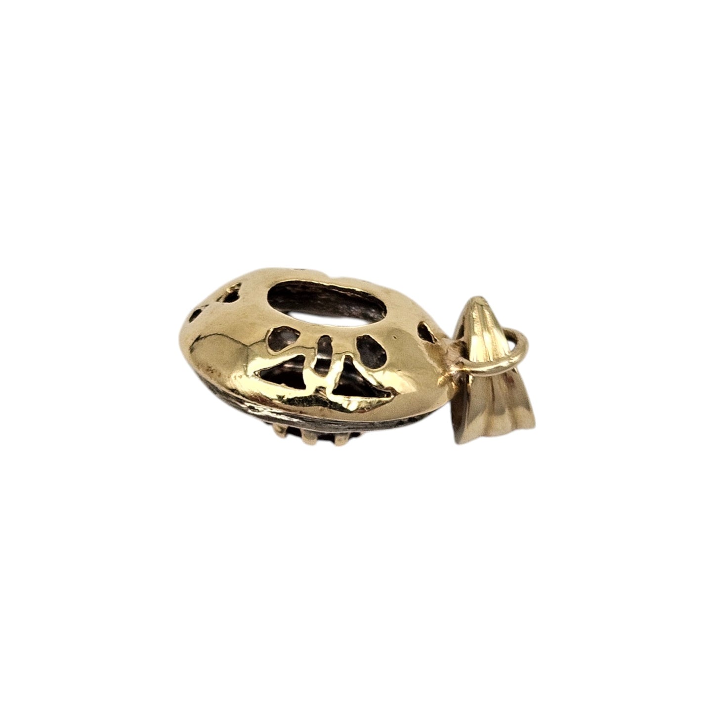 Antique French 18ct Yellow Gold Pendant With Ruby & Diamonds L 2.1 cm 2.2 g.