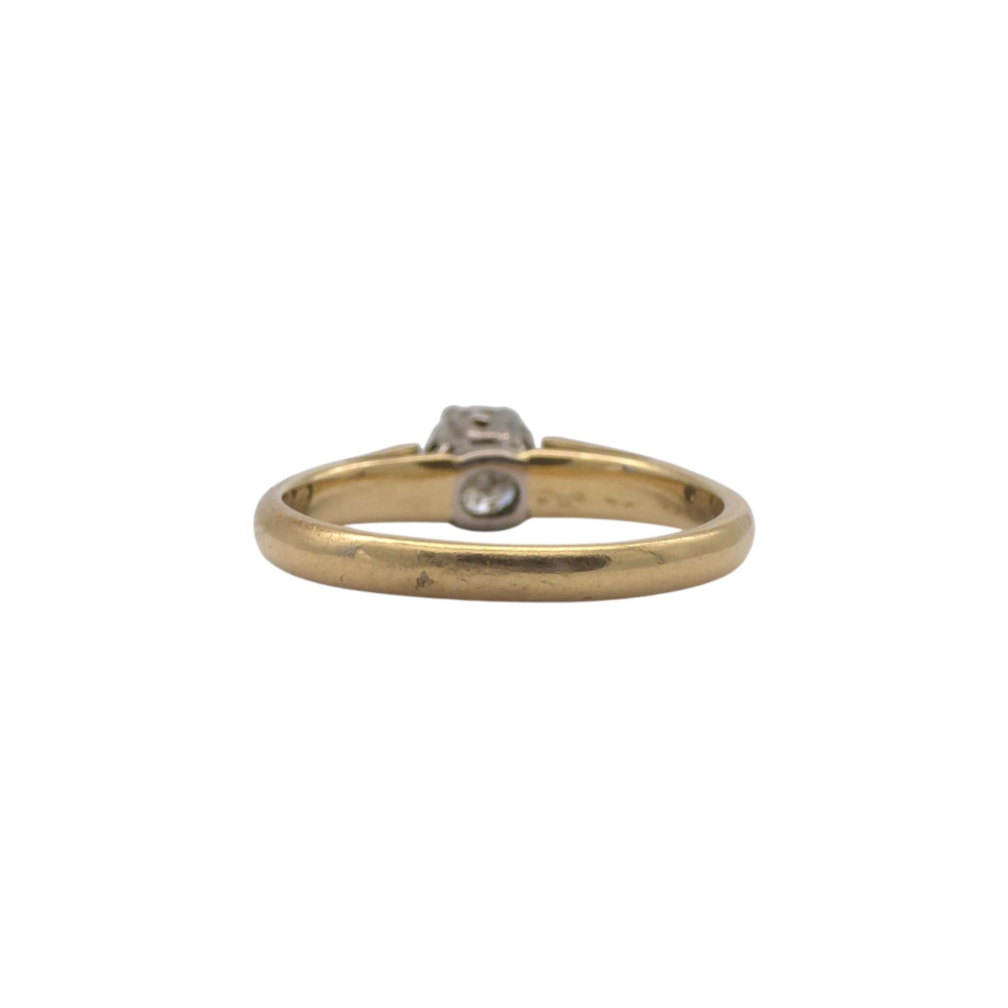 18ct 750 Yellow Gold Solitaire Diamond Ring 1983 Size H 2.0 g.