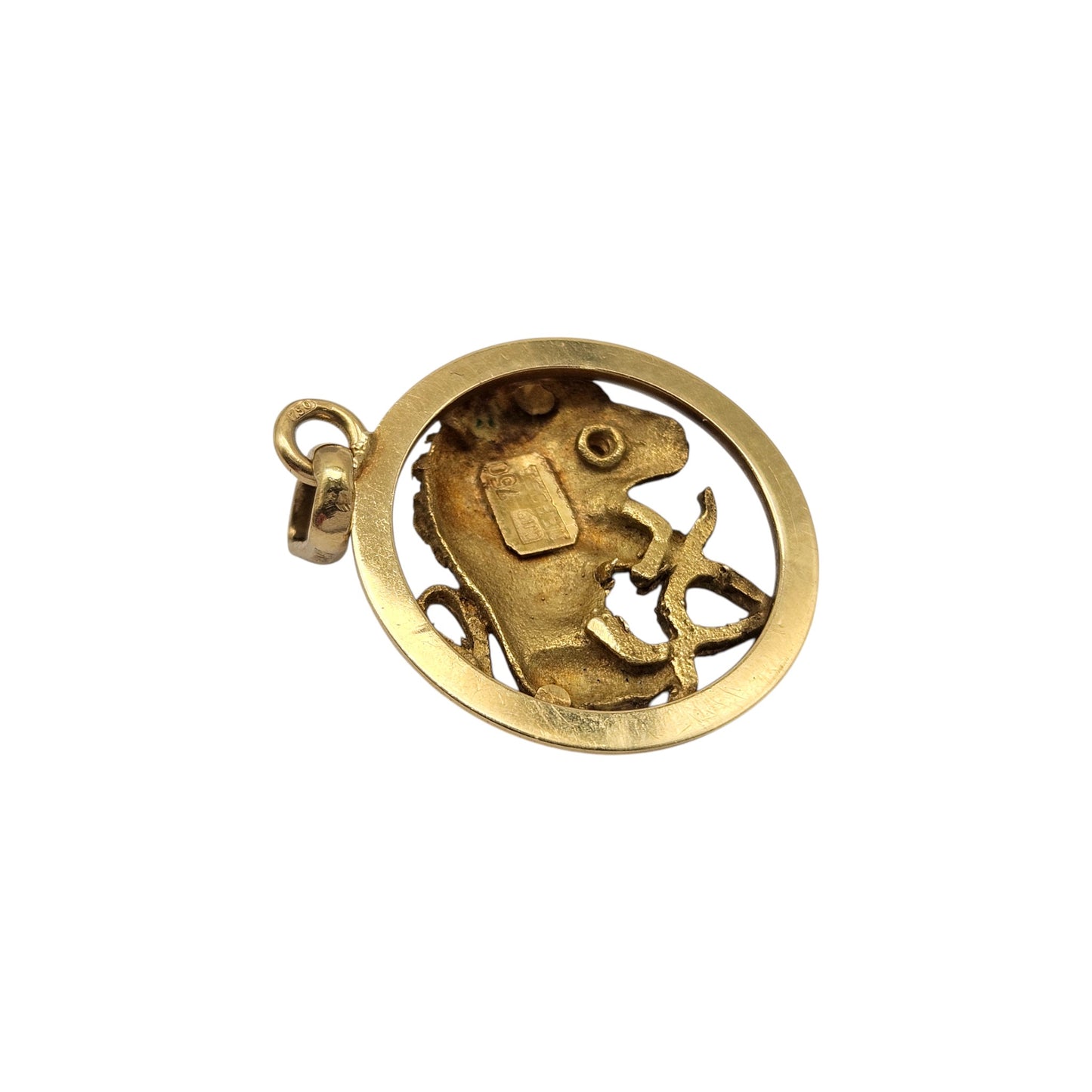 18ct 750 Yellow Gold Taurus Zodiac Pendant c.1978 L 1.7 cm 3.2 g.