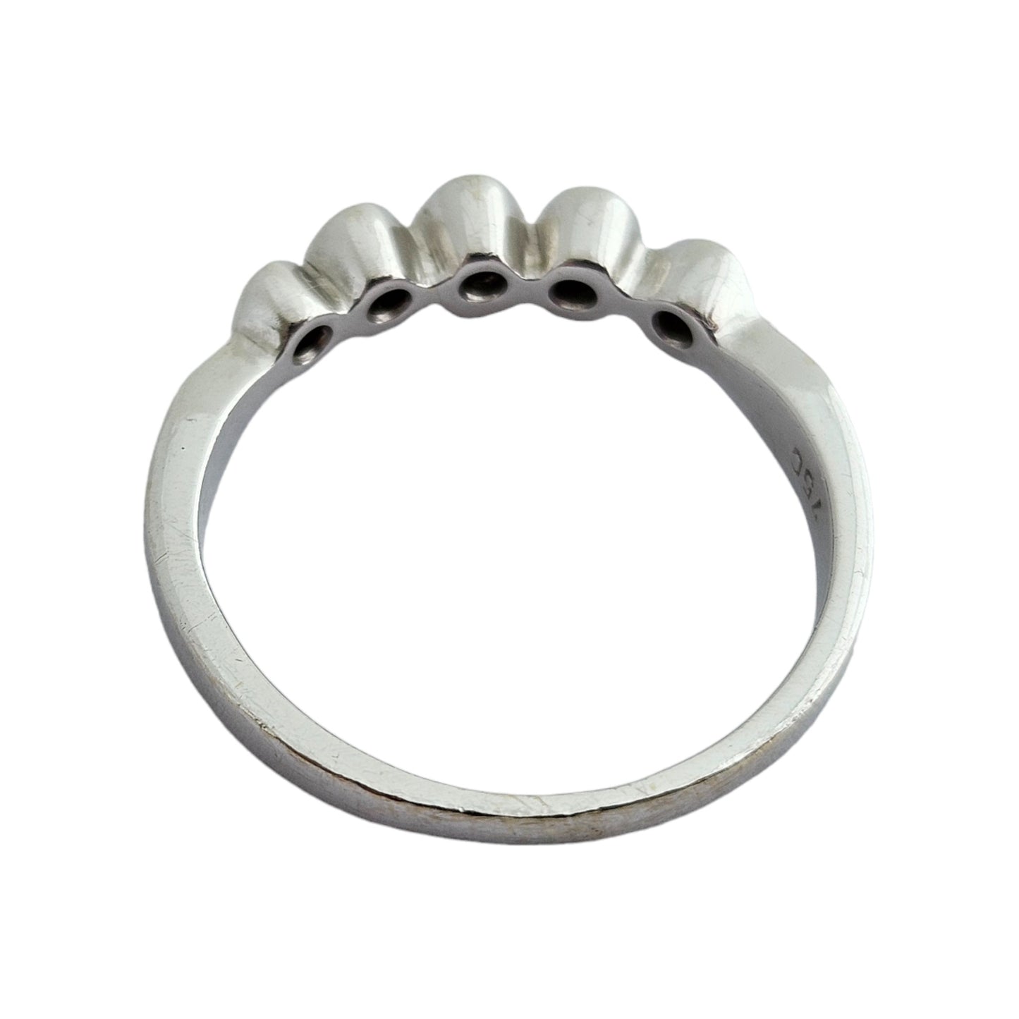 18ct 750 White Gold Five Stone Diamond Ring Size K 2.8 g