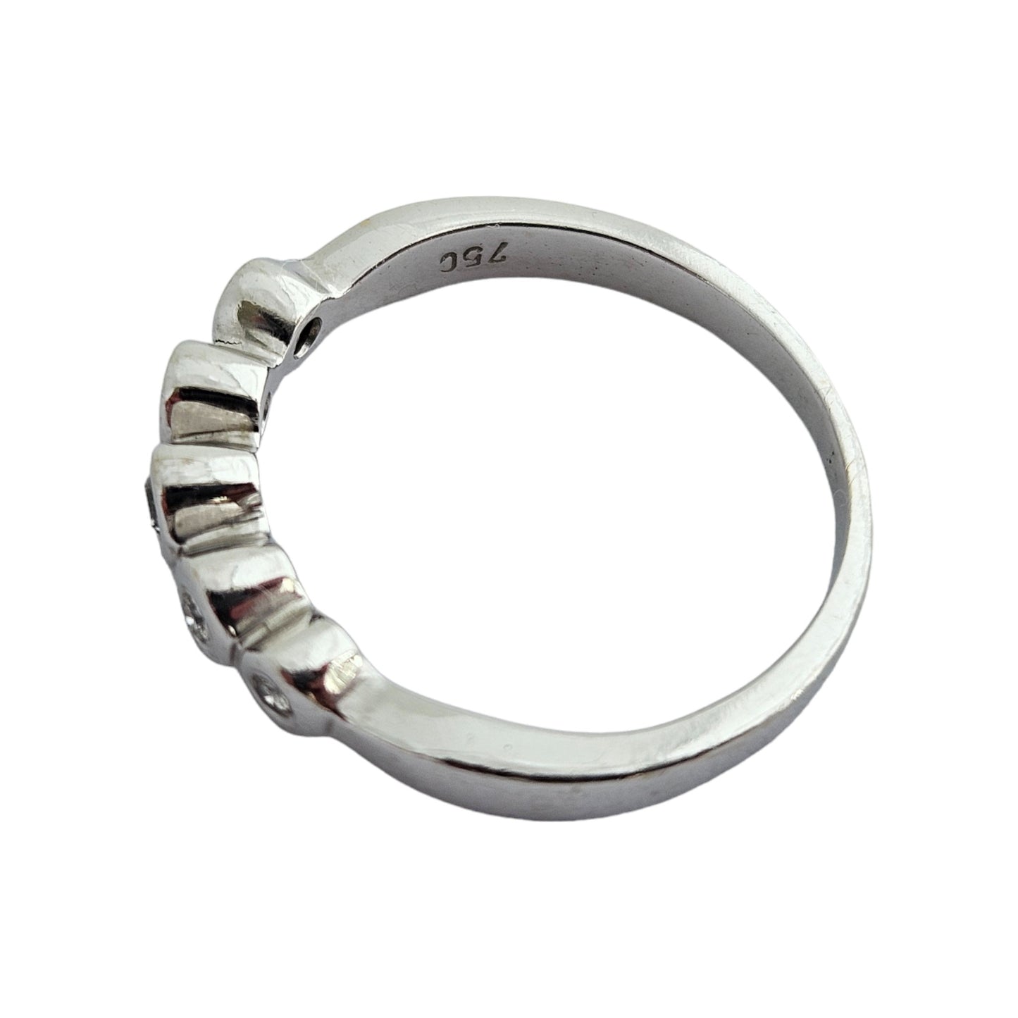 18ct 750 White Gold Five Stone Diamond Ring Size K 2.8 g