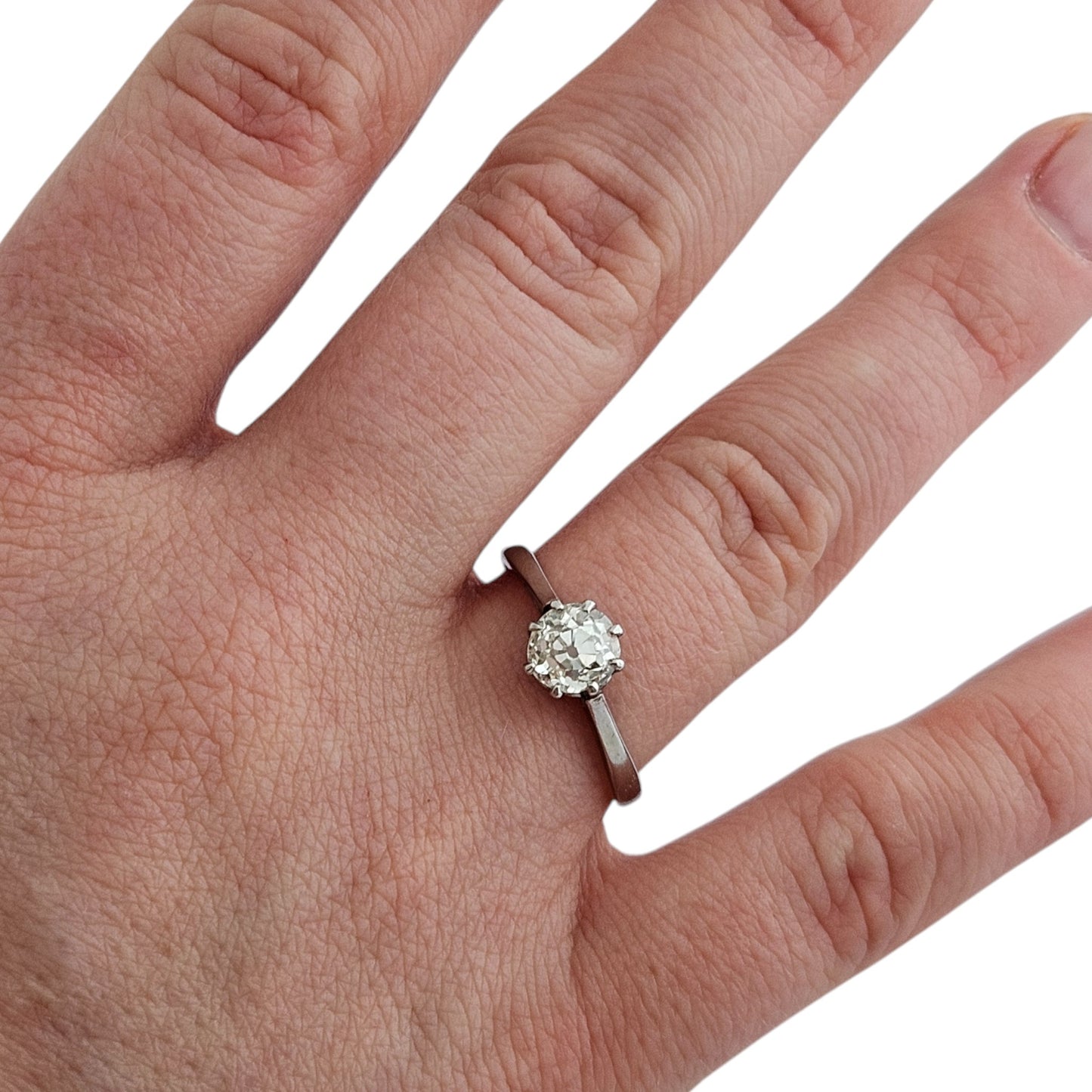 18ct White Gold Solitaire Diamond Ring (0.75 ct) Size O 1/2