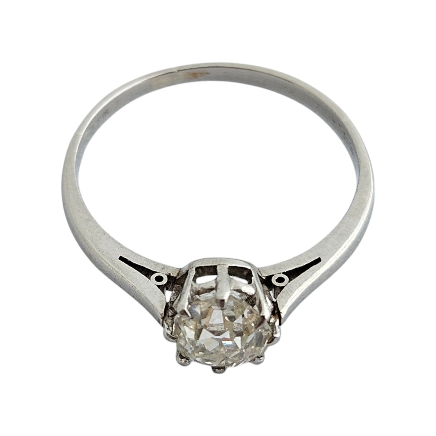18ct White Gold Solitaire Diamond Ring (0.75 ct) Size O 1/2