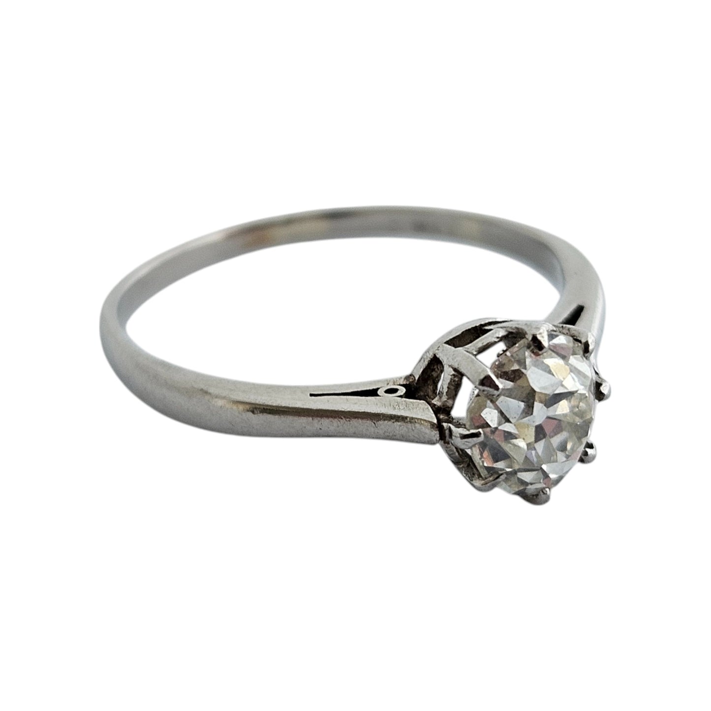 18ct White Gold Solitaire Diamond Ring (0.75 ct) Size O 1/2
