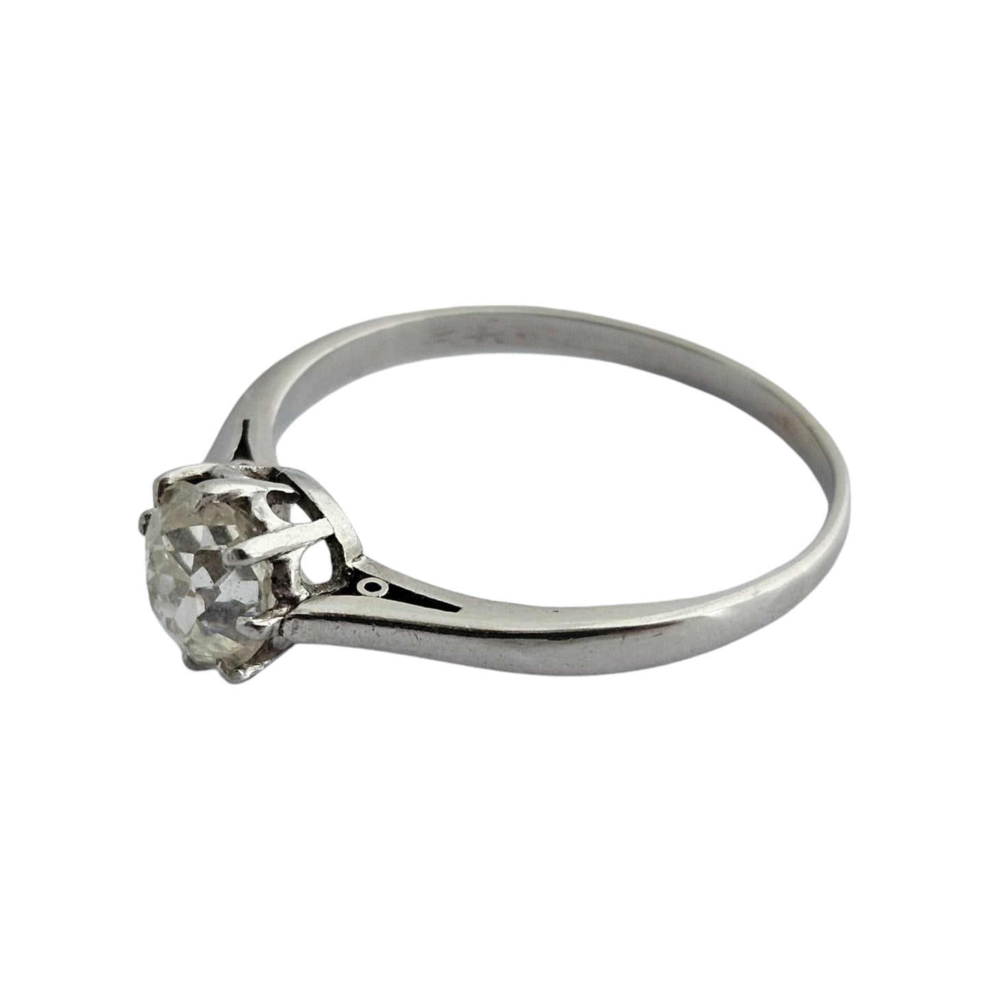 18ct White Gold Solitaire Diamond Ring (0.75 ct) Size O 1/2
