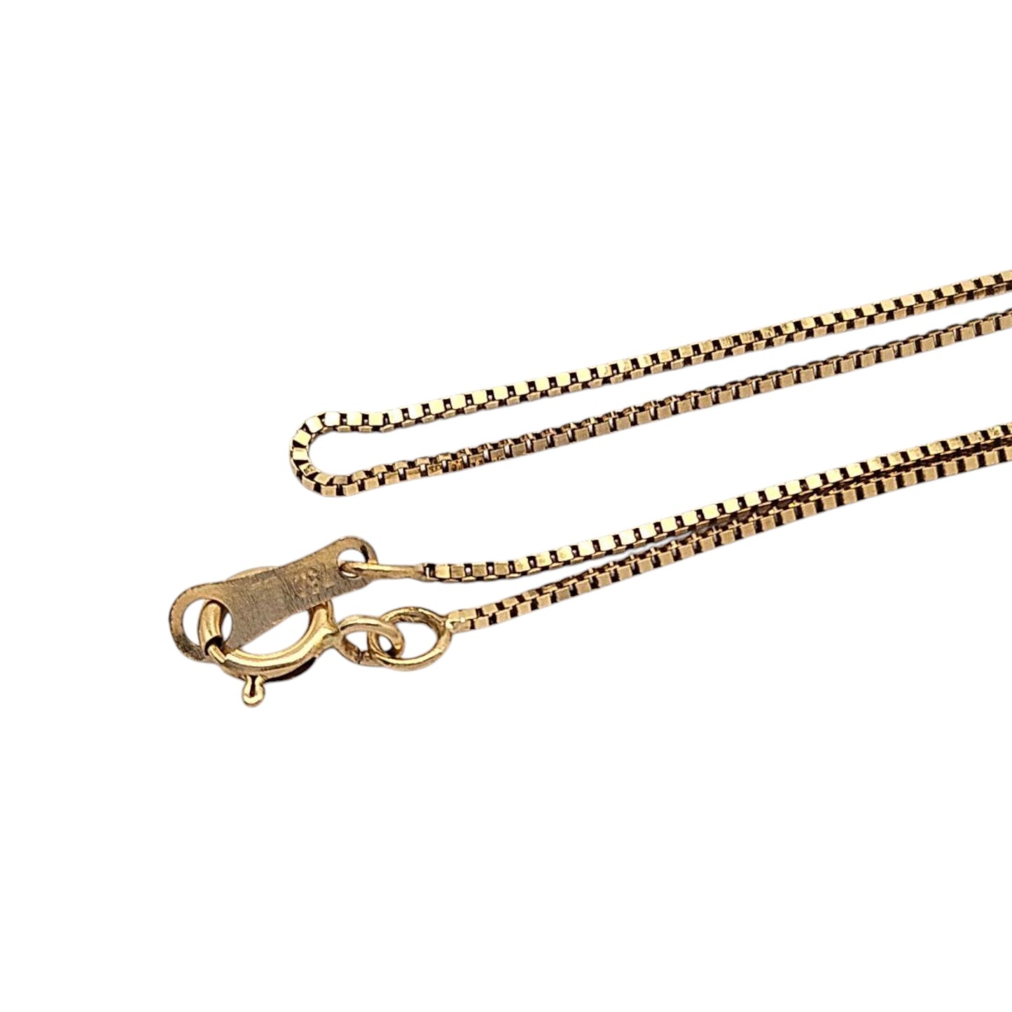 18ct 750 Yellow Gold Box Link Chain L 45.2 cm 1.5 g.