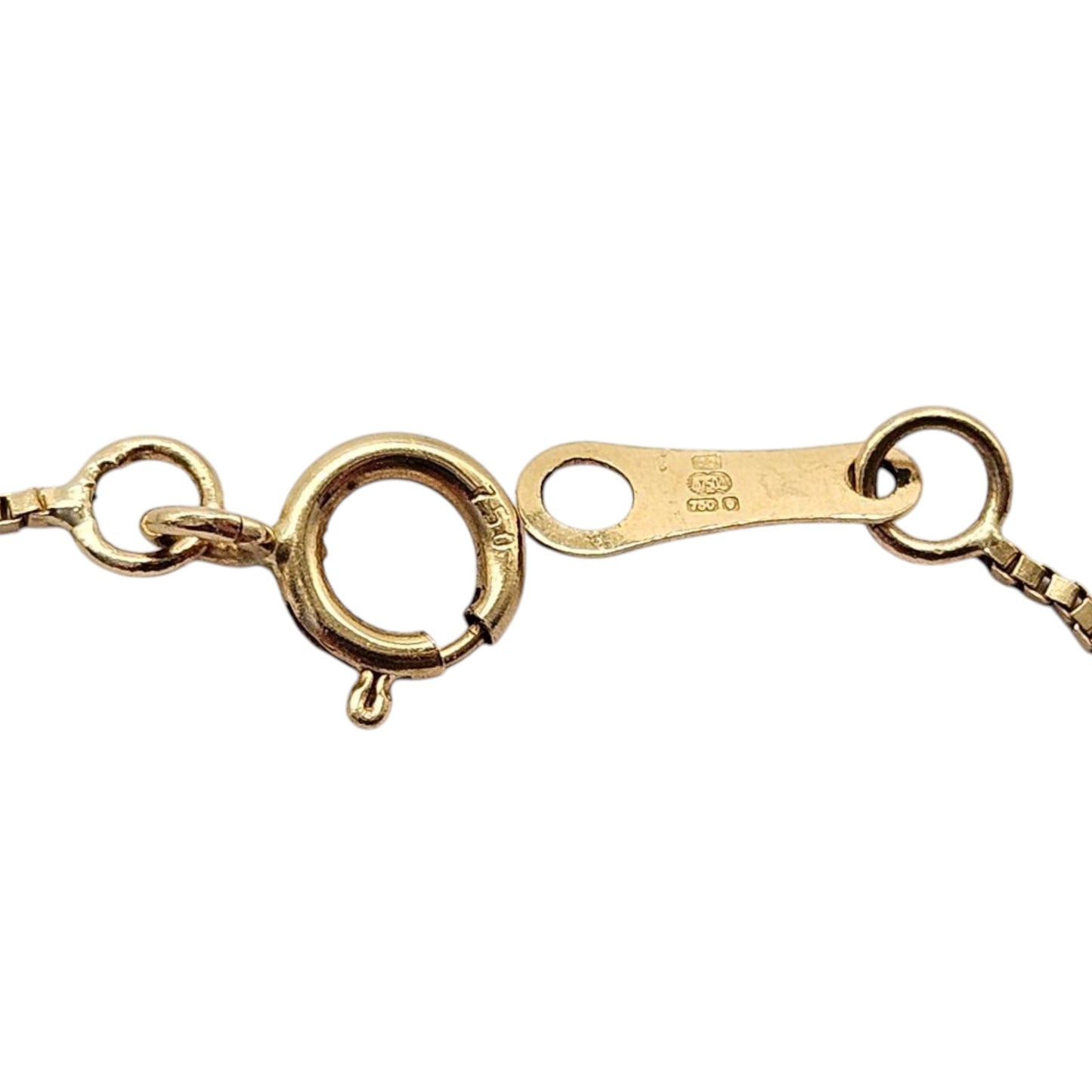 18ct 750 Yellow Gold Box Link Chain L 45.2 cm 1.5 g.