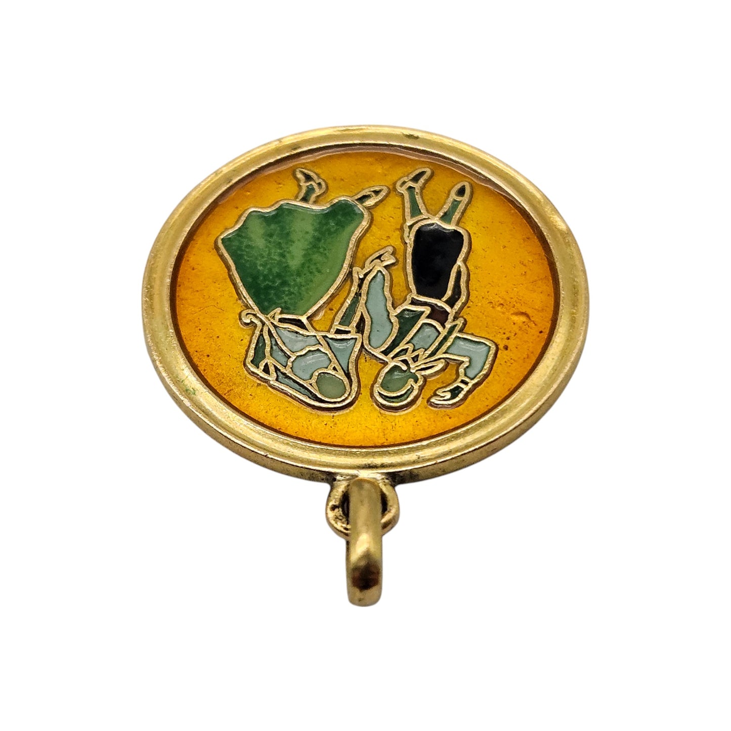 18ct Yellow Gold & Enamel Mallorca Pendant L 1.8 cm 3.8 g.