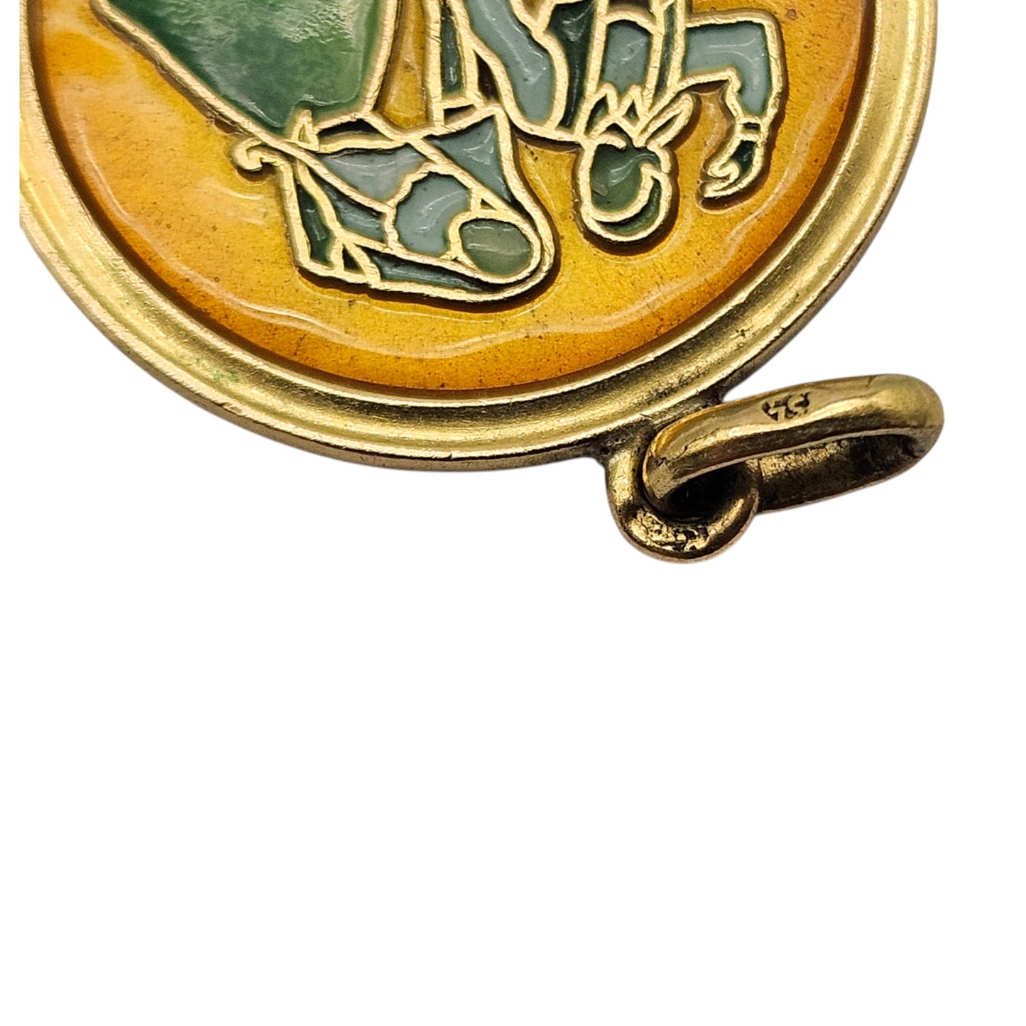 18ct Yellow Gold & Enamel Mallorca Pendant L 1.8 cm 3.8 g.