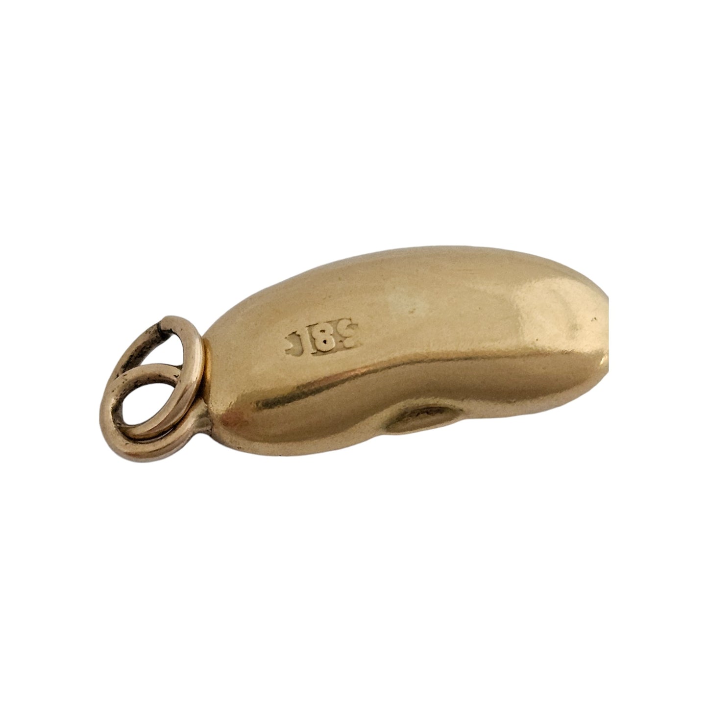 Scarce Antique 18ct Yellow Gold Kidney Bean Charm c.1900 L 1.7 cm 1.2 g